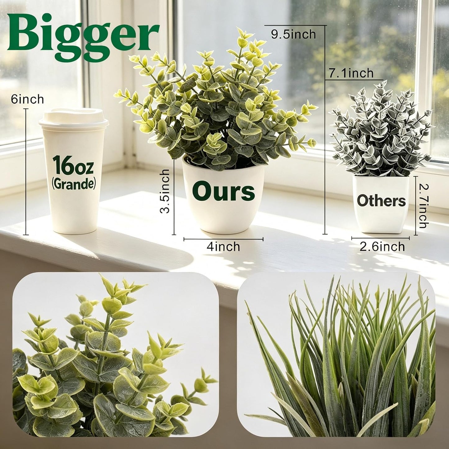 Faux Plants Indoor / Set of 2