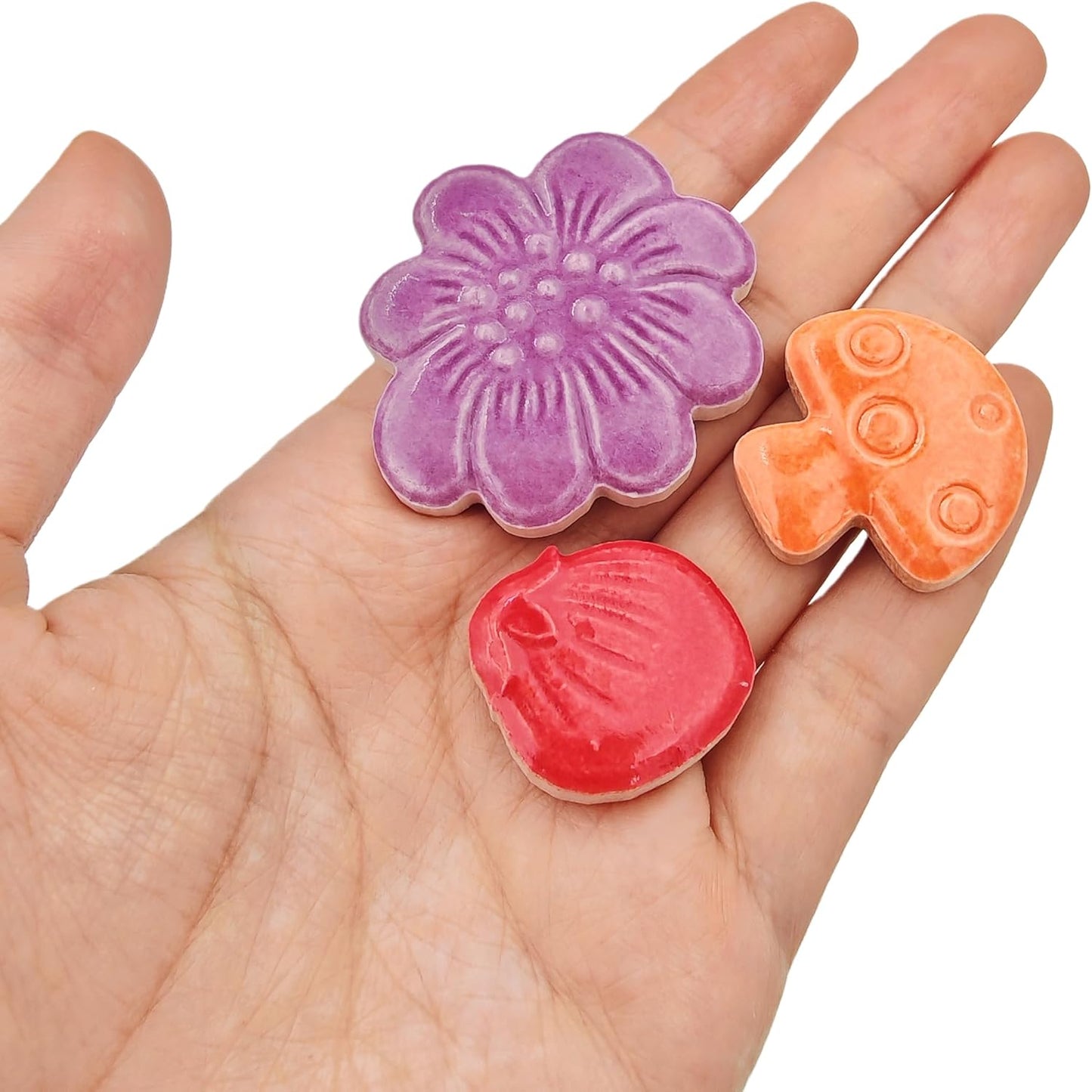 500g/1.1lb Ceramic Mosaic Tiles Mixed Shapes of Flowers / Mixed Color