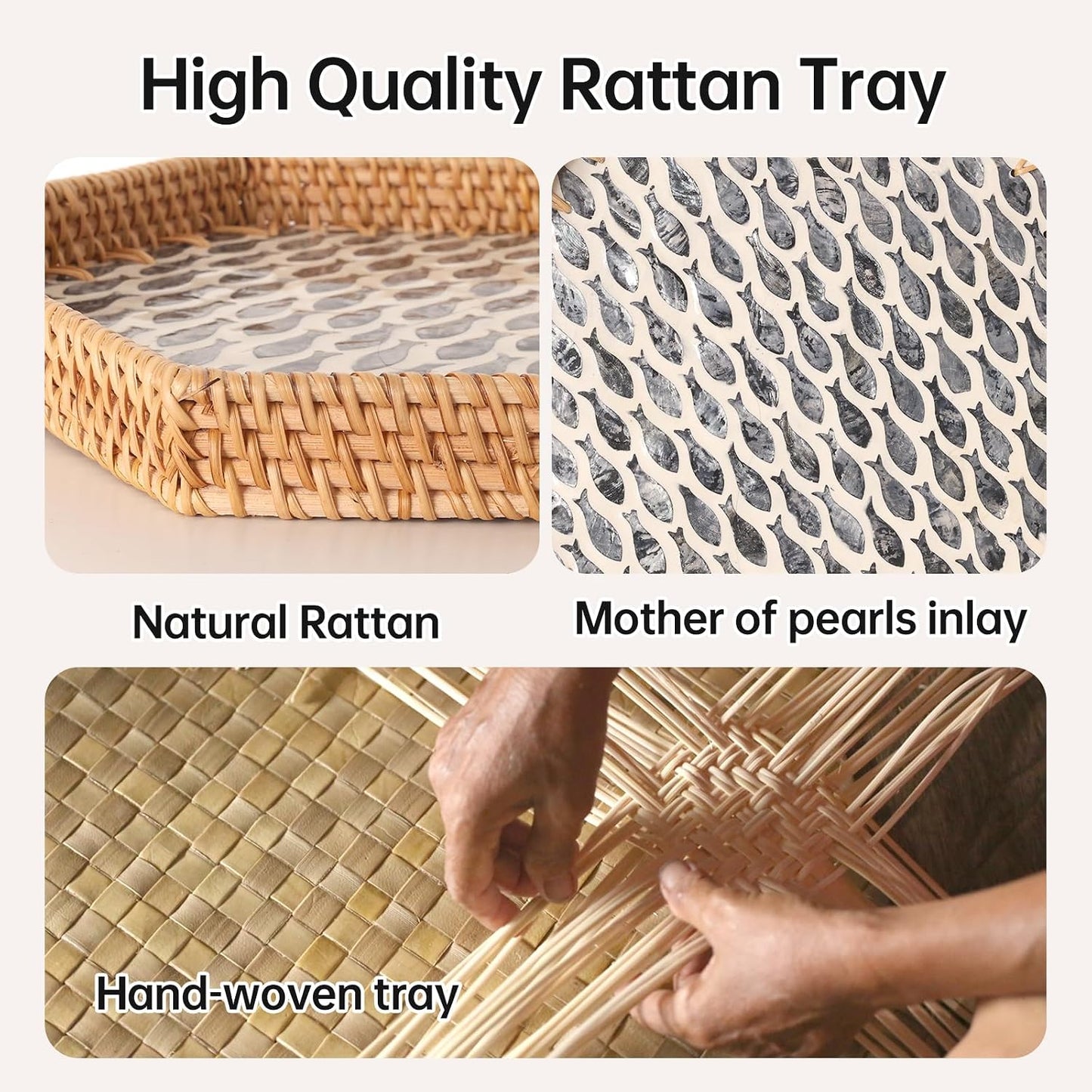 Hexagon Rattan Tray / Little Blackfish