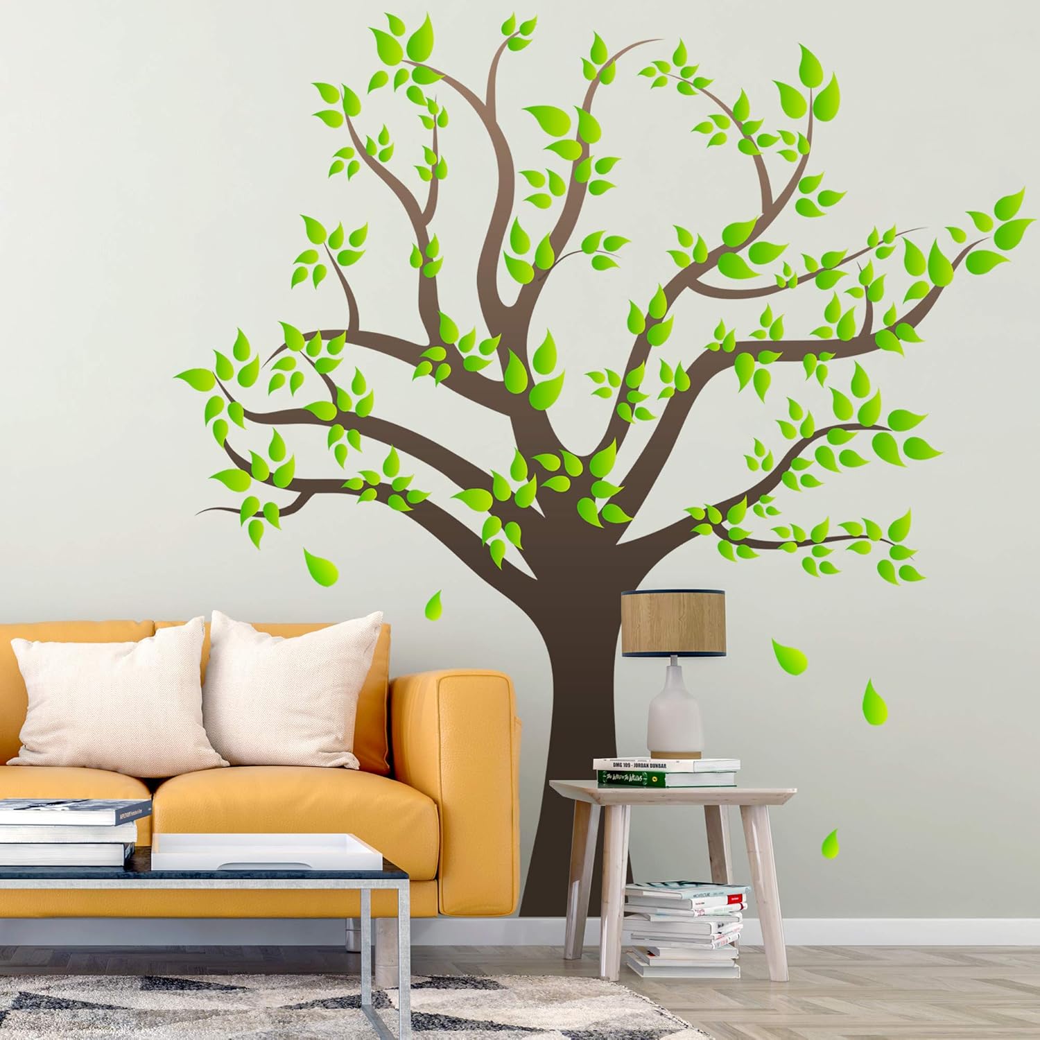 Amaonm Removable Cartoon Giant Wall Decals DIY Leaves Wall Sticker Peel and Stick / Tree / Brown