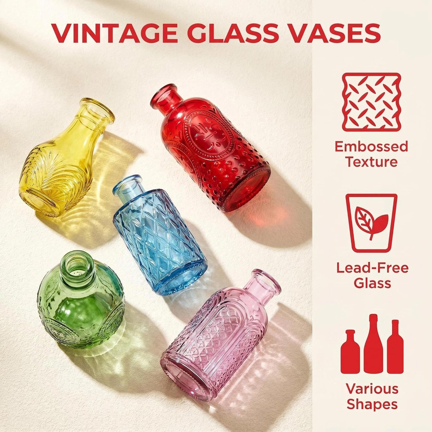 Bud Vases for Flowers / Colorful / Set of 24