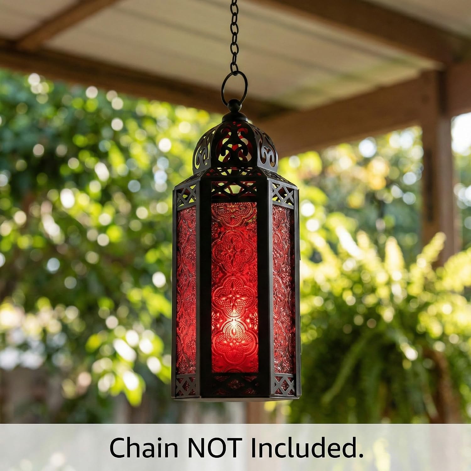 Vela Lanterns Decorative Indoor Moroccan Candle Holder, Red, M, 2-Pack | Gothic Dark Academia Decor, Whimsigoth