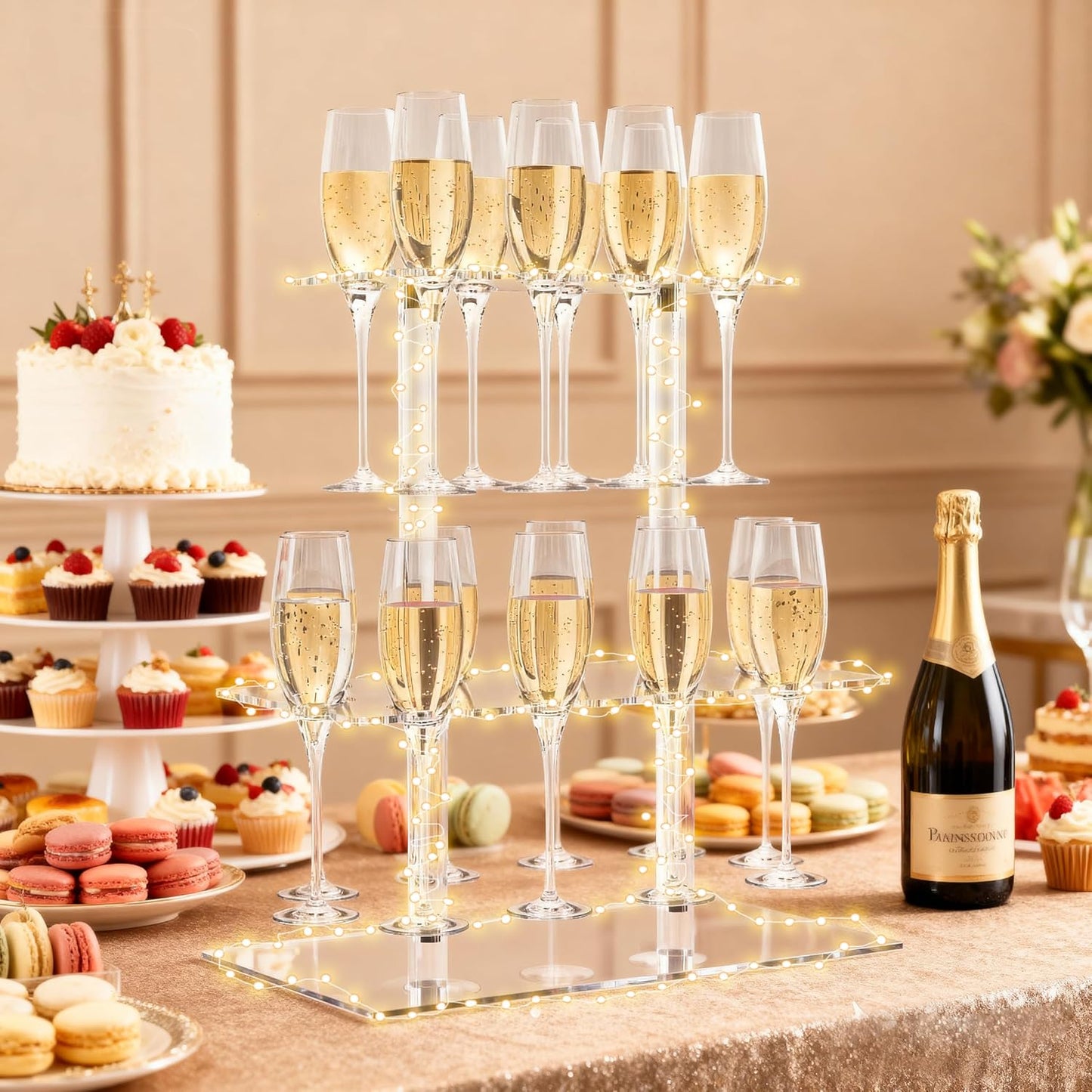 Acrylic Wine Glass Stemware Rack Champagne / 2 Tier / Clear