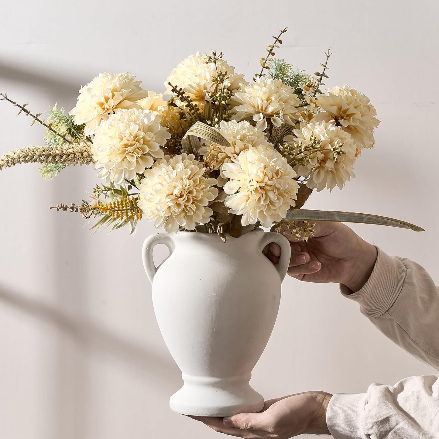 Farmhouse Terracotta Vase / Off-white- 8.46 / 8.46 Inch