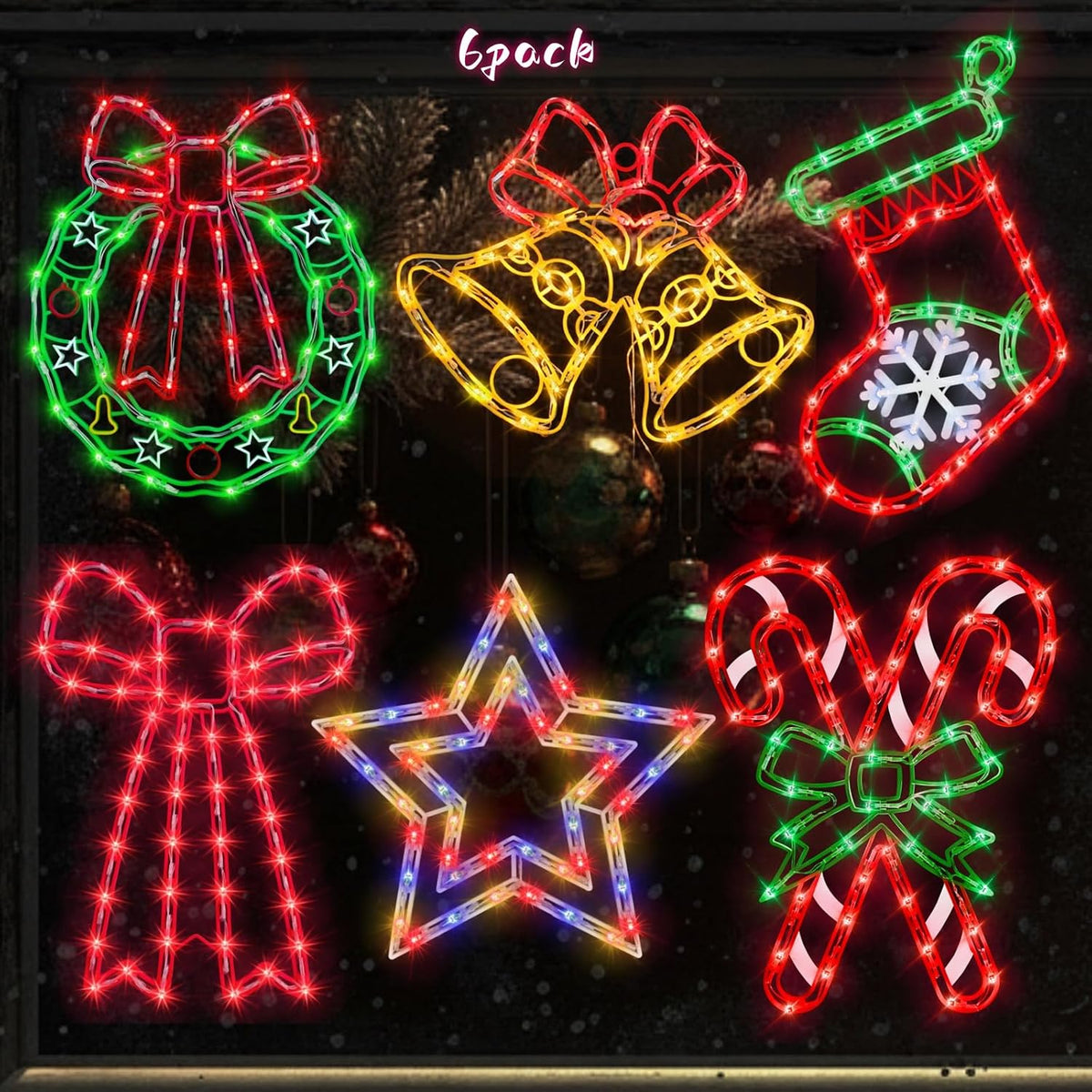 TRWYMZ 16" Christmas Window Silhouette Lights Decorations