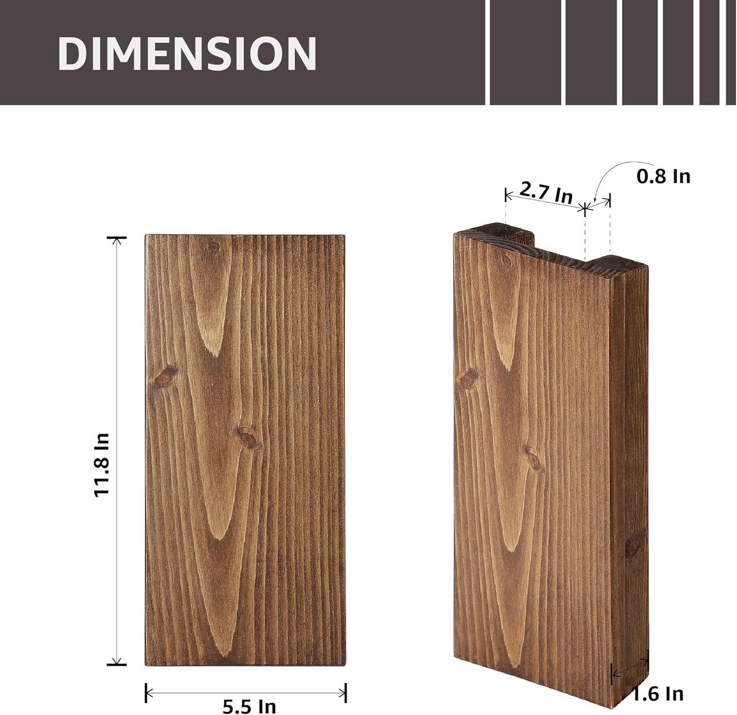 Wood Wall Planter / Walnut / Set of 2