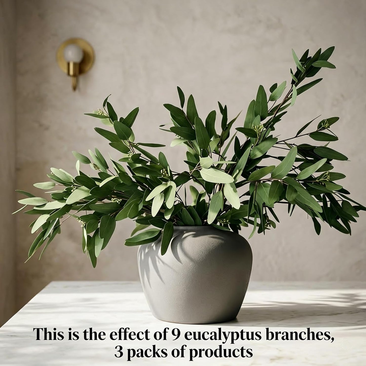 Faux Seeds 31'' Tall Fake Plants Leaves Olive Tree Branches / Eucalyptus with Seed / Set of 3