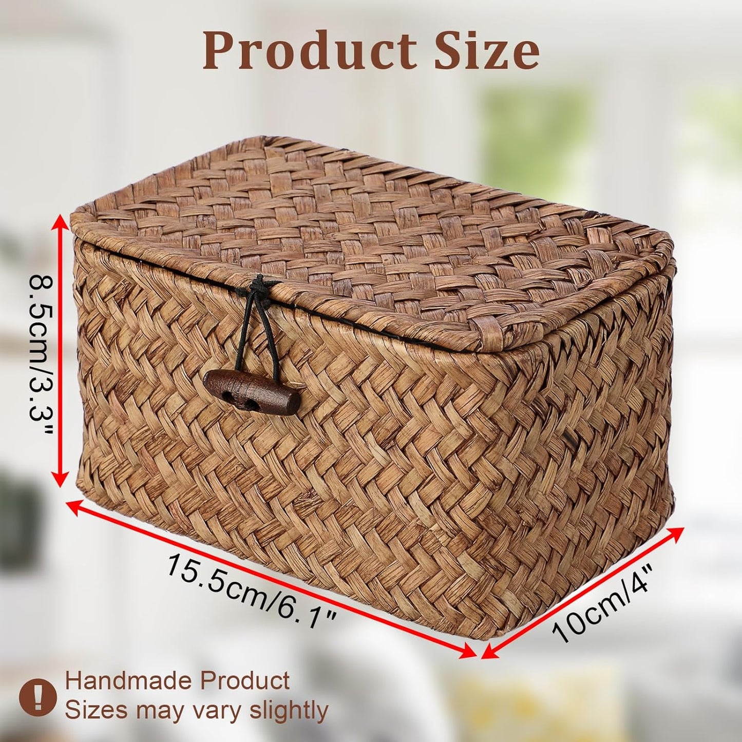 Handwoven Wicker Storage Basket Small Seagrass Box