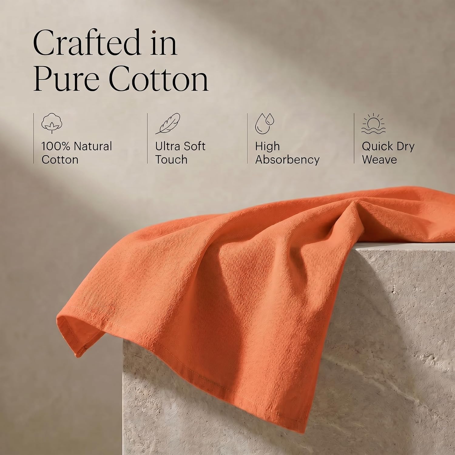 Urban Villa Kitchen Towels Cotton Dish Towels 20”x30” (Set of 6) Coral