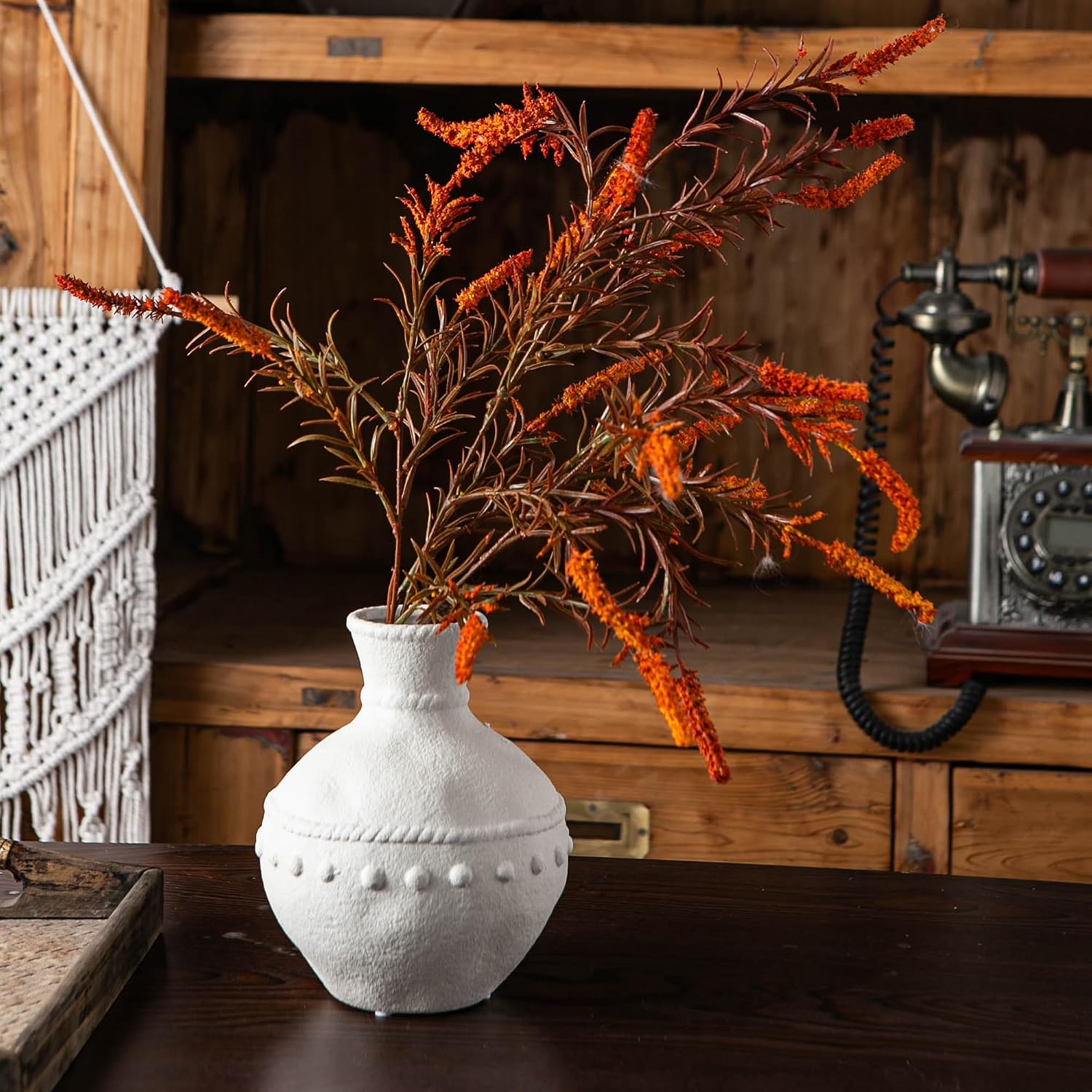 Rustic Ceramic Vase / White - Large