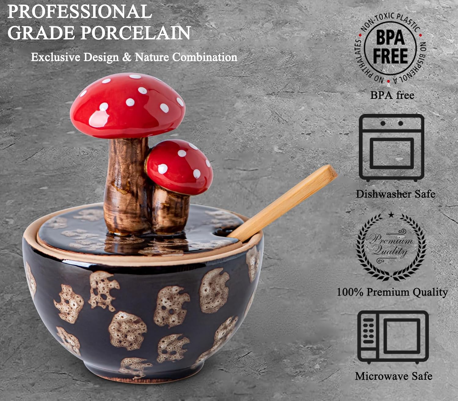 Ceramic Mushroom Salt Cellar / Brown