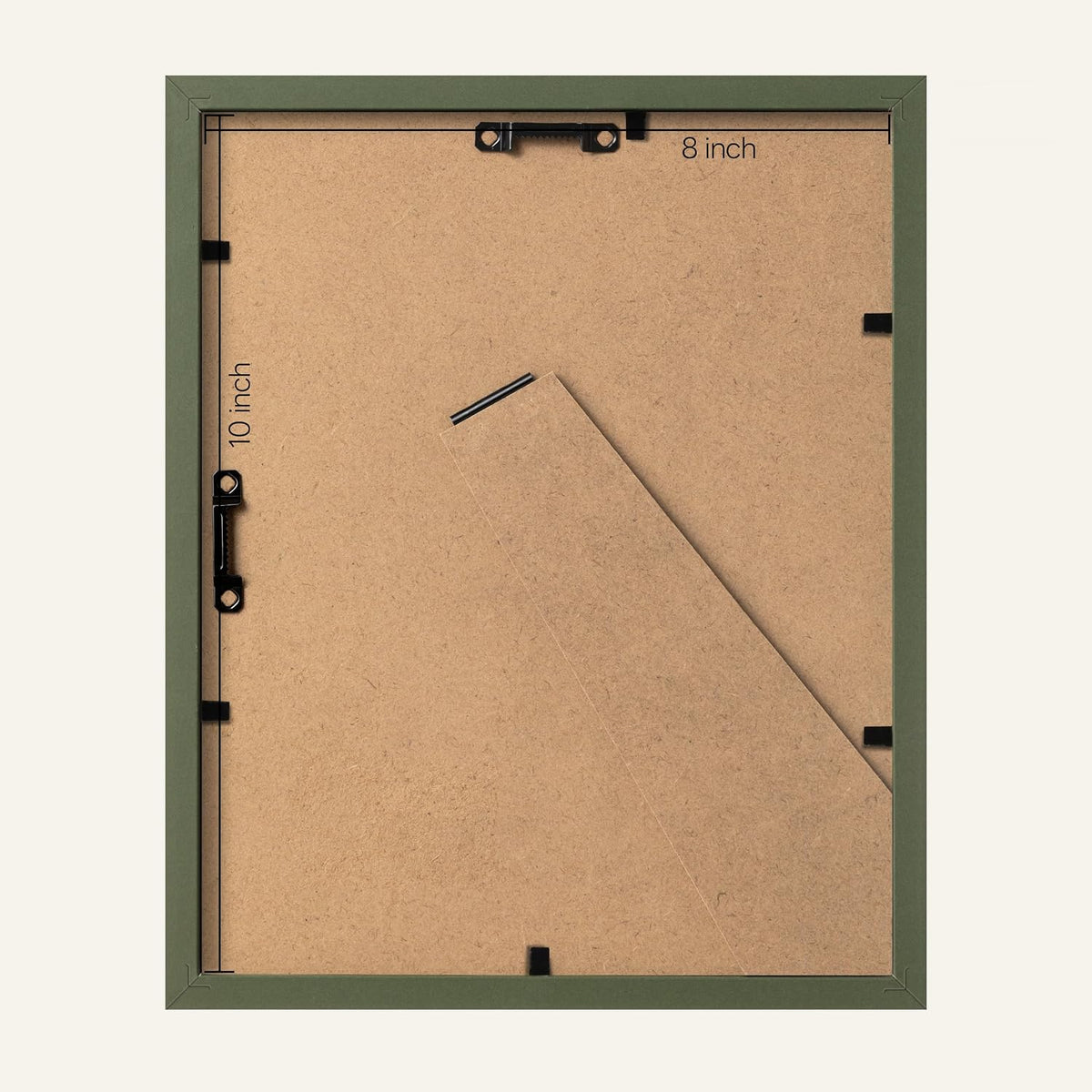eletecpro 8x10 Picture Frames, Acrylic Cover, Dark Green, Set of 10 | Display Photo 5x7 with Mat or 8x10 without