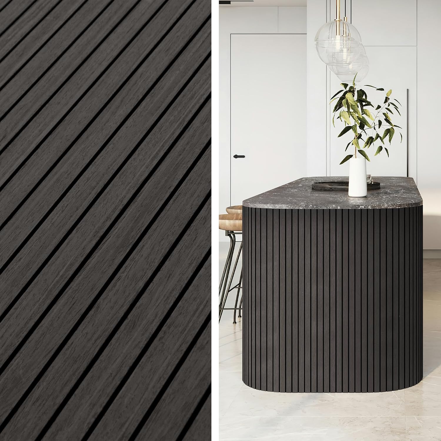 4-Piece Wood Slat Wall Panel for Interior Wall Decor Noise Cancelling 47.2" x 23.6" Peel and Stick Acoustic Decorative