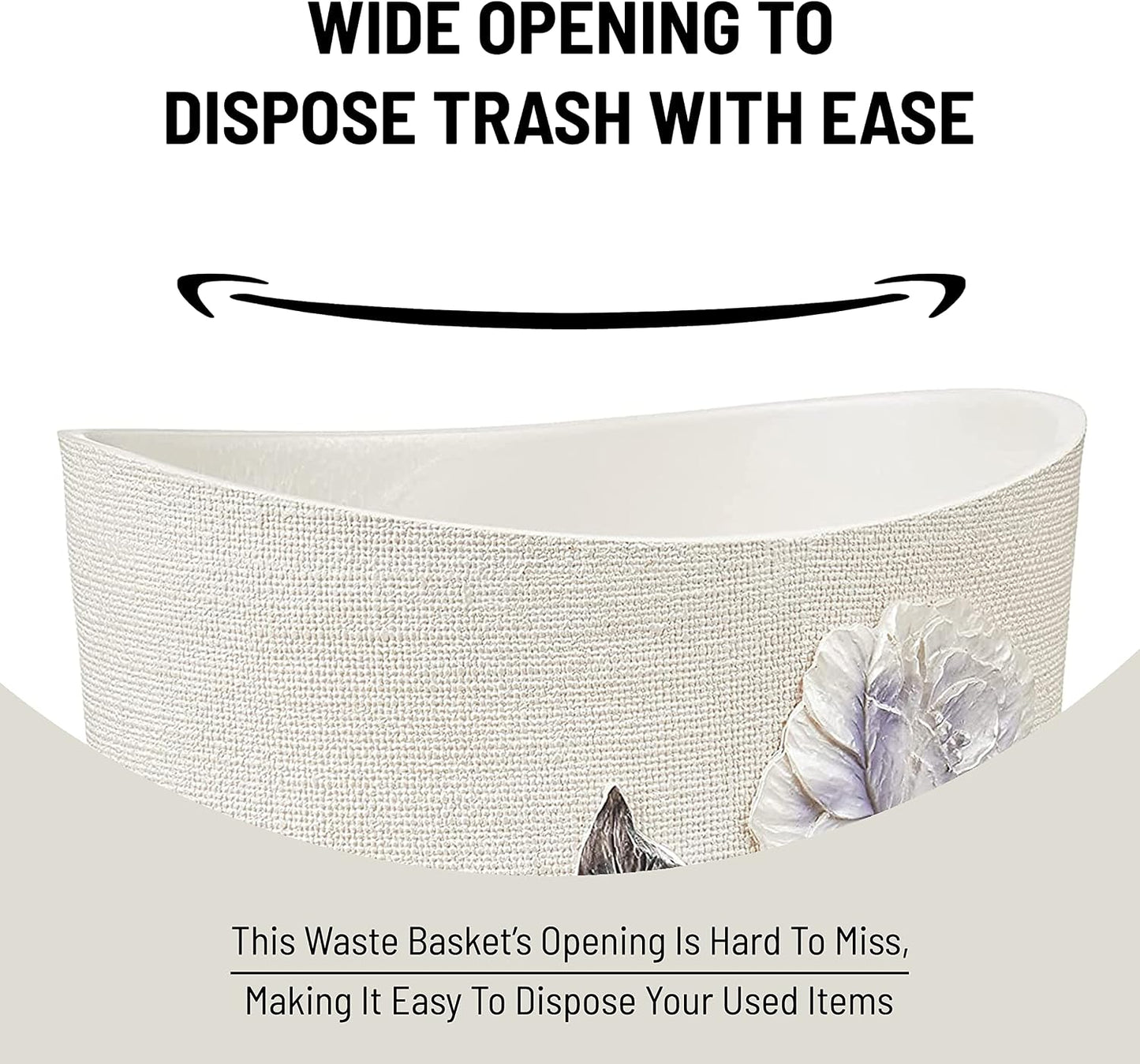 Zahari Home 2pc Michelle Bathroom Set Waste Basket & Tissue Cover Modern Classic Decor Stylish Unique Design Beautiful