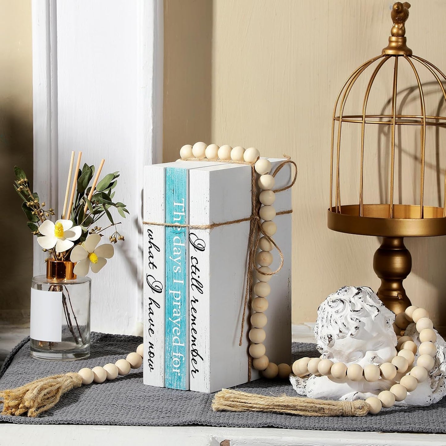 Decorative Display Books Hardcover Home Decor Coffee Table / I Still Remember / White / Set of 3