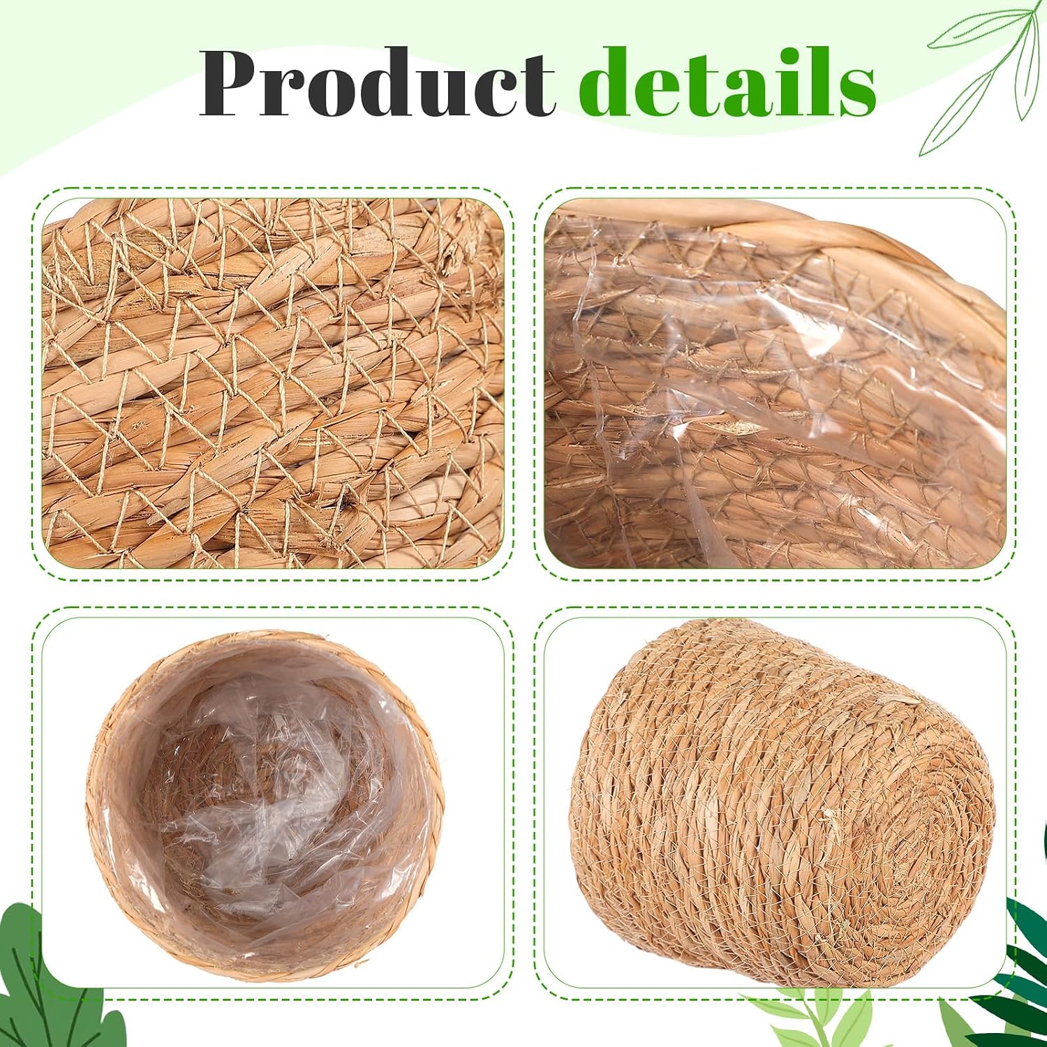 Seagrass Plant Basket Indoor / Set of 3
