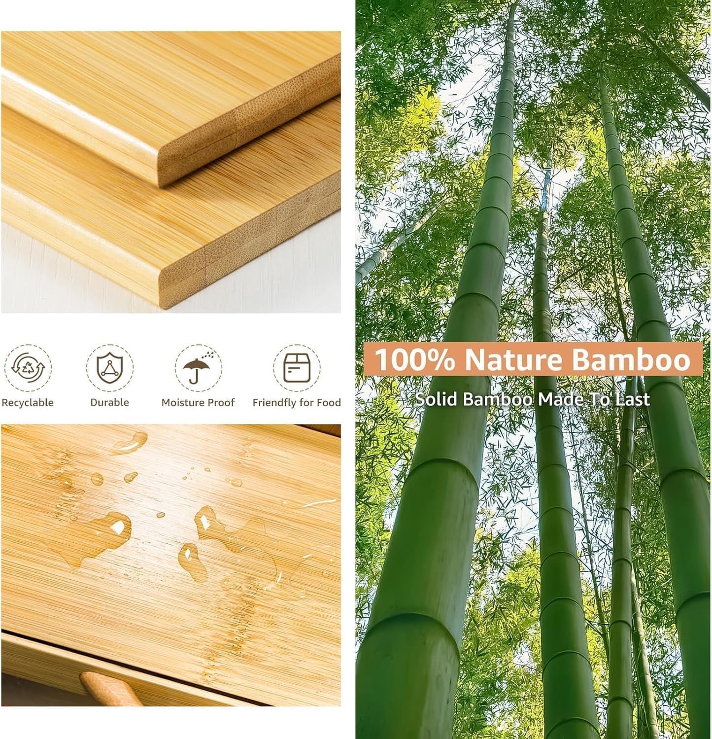 BAMBANG Bread Box for Kitchen Countertop, Extra Large Double Layer Bamboo Breadbox with Clear Window, Farmhouse Wooden