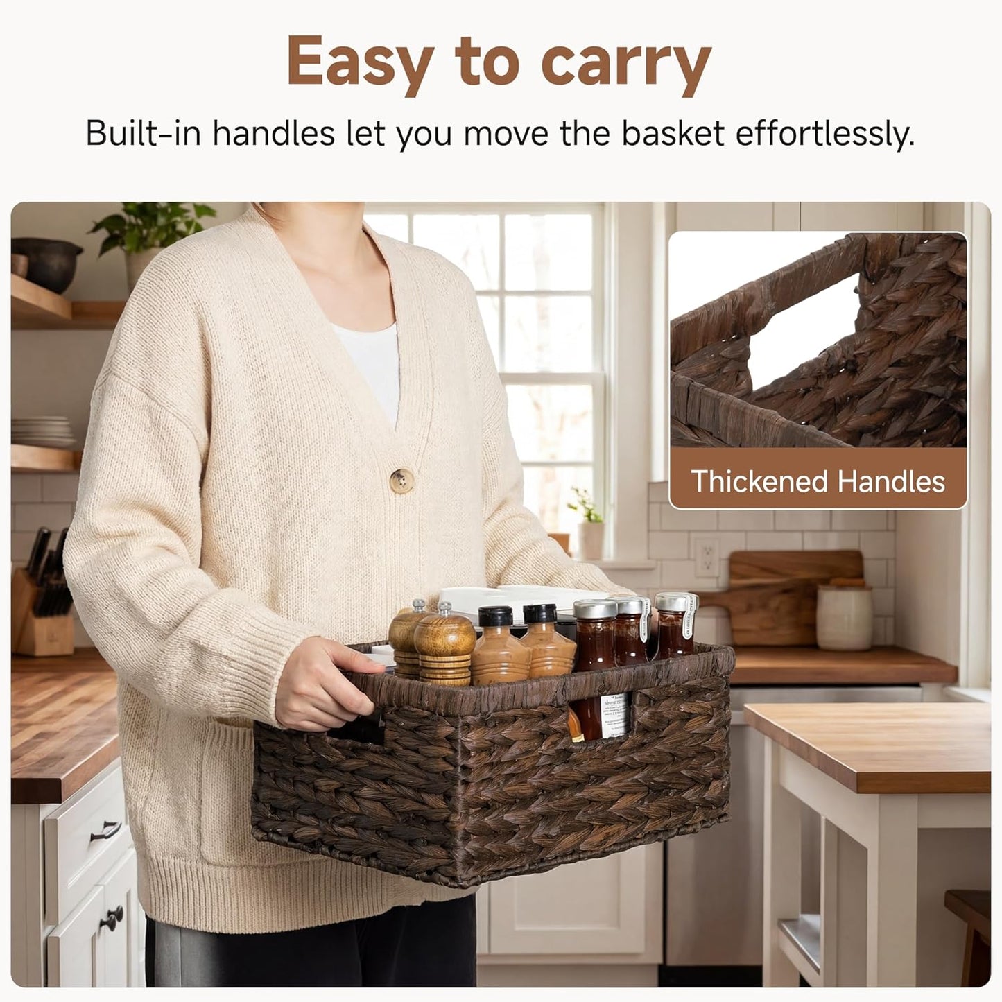 Wicker Shelf Baskets for Organizing / Brown