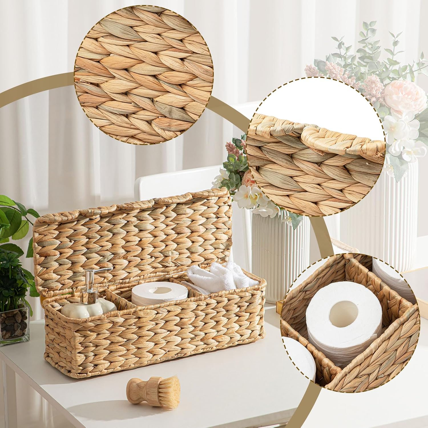Woven Storage Basket / 3 Compartments