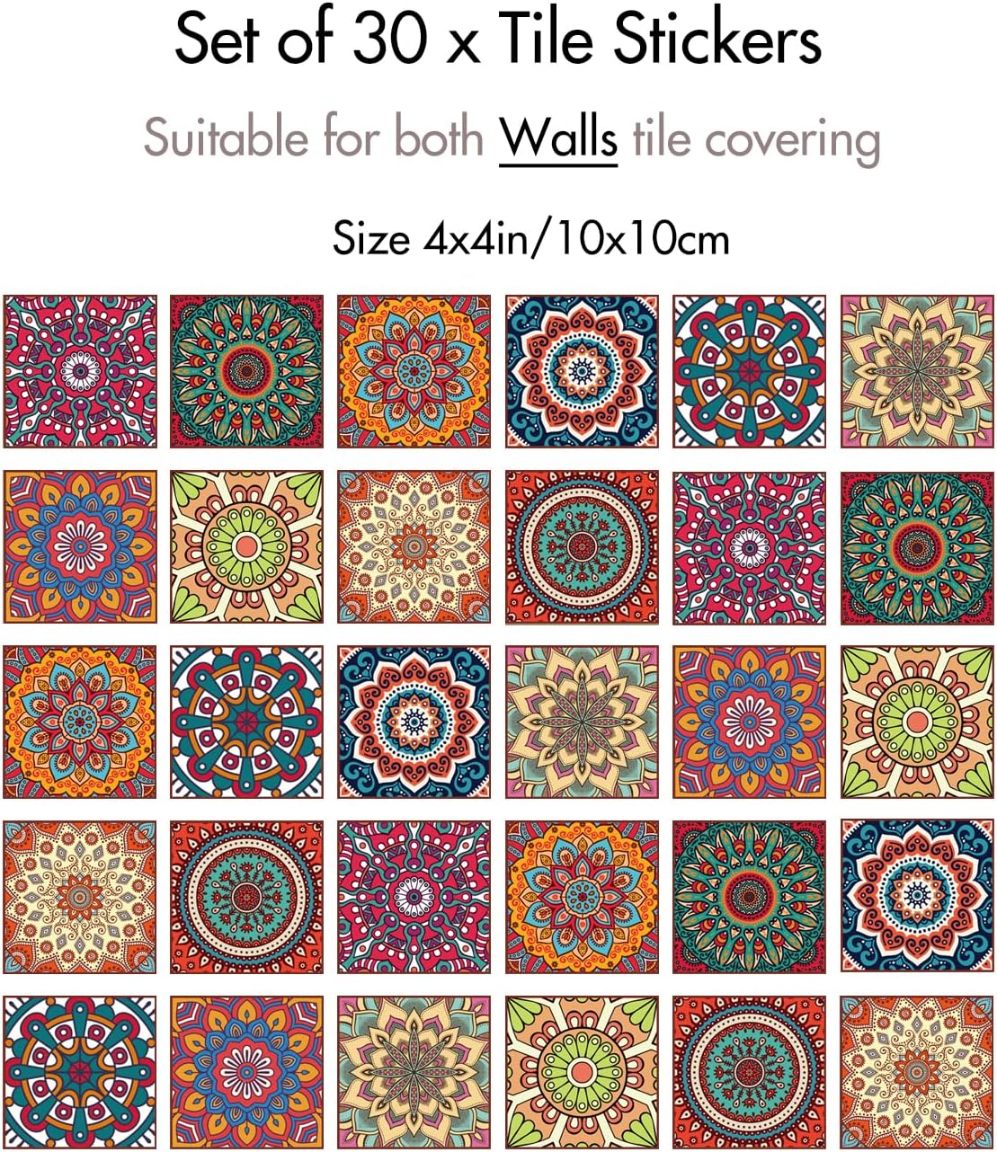 Self-Adhesive Removable Waterproof Vinyl Decals / Set of 30