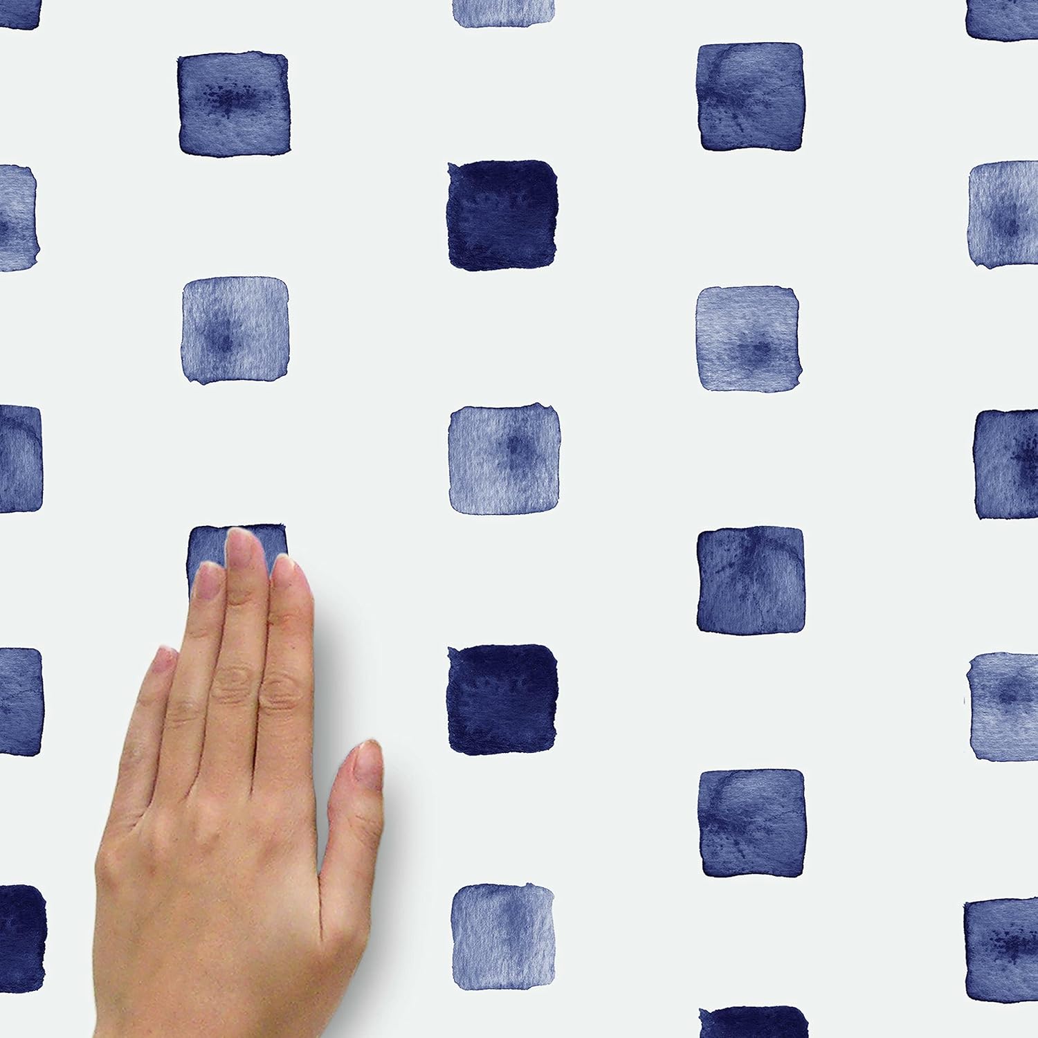 RMK4885SCS Watercolor Blocks Peel and Stick Wall Decals / Blue