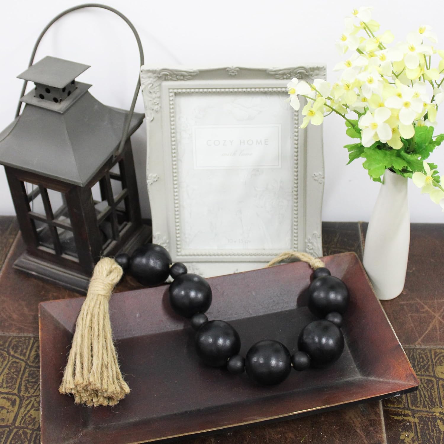 Farmhouse Decor Wooden Bead / Black-style-3