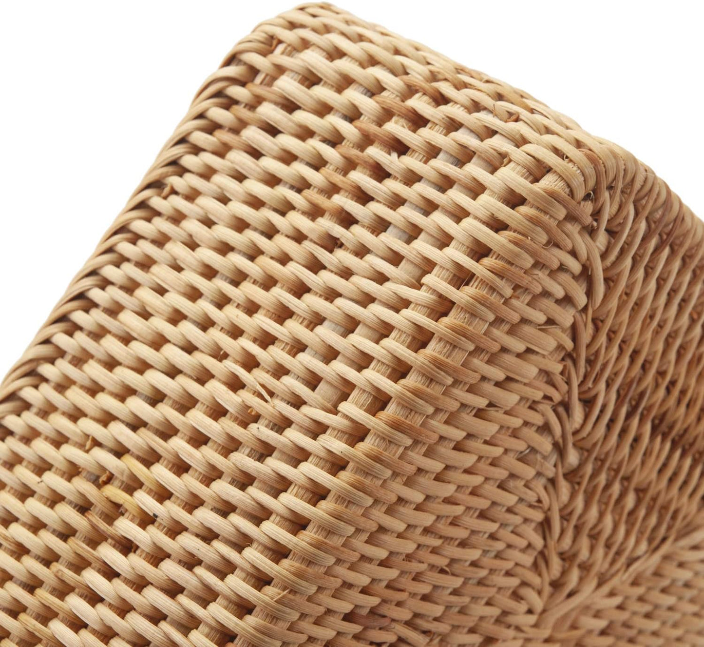 Rattan Fruit Storage Baskets Woven Wicker Box for Key Holder / Rectangular / Natural / Set of 3