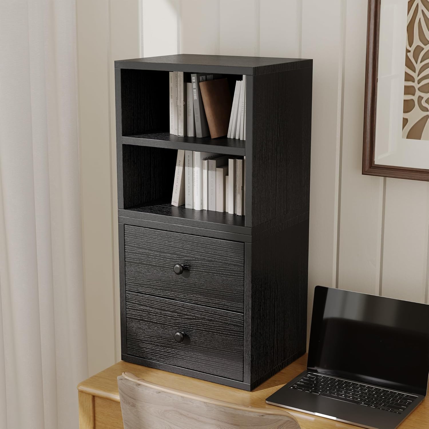 DIY Cube Storage Organizer Stackable Cubes / Black / 1 Layer Cube