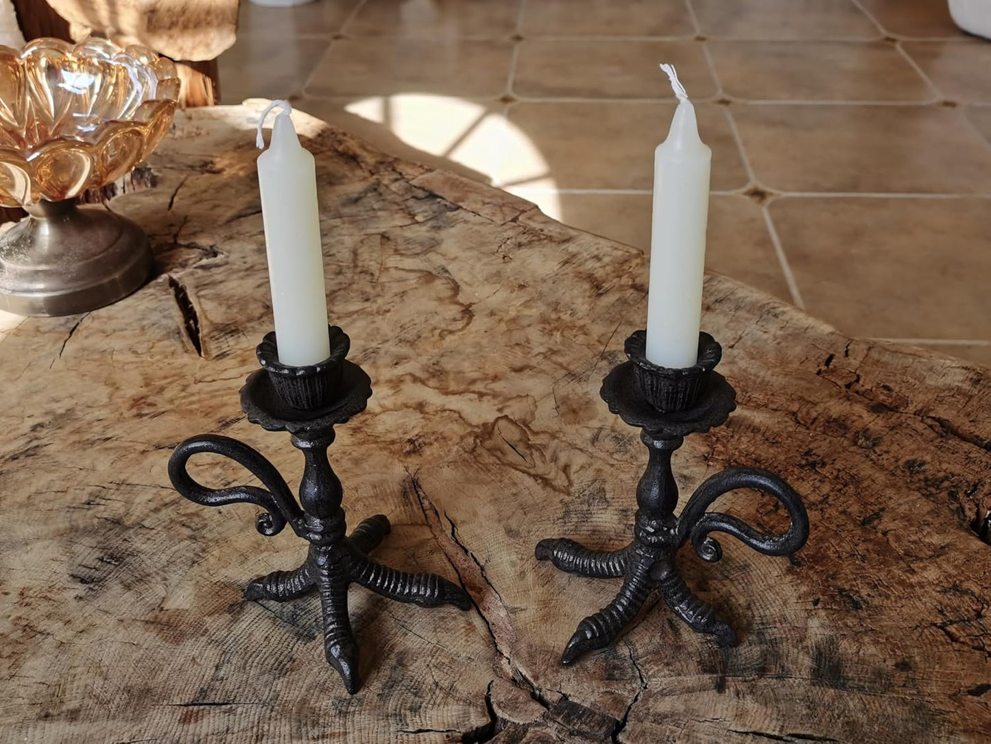 Claw Foot Candlestick Holders - Feet Taper Candle Holders, Black Candlesticker Holders Set 2