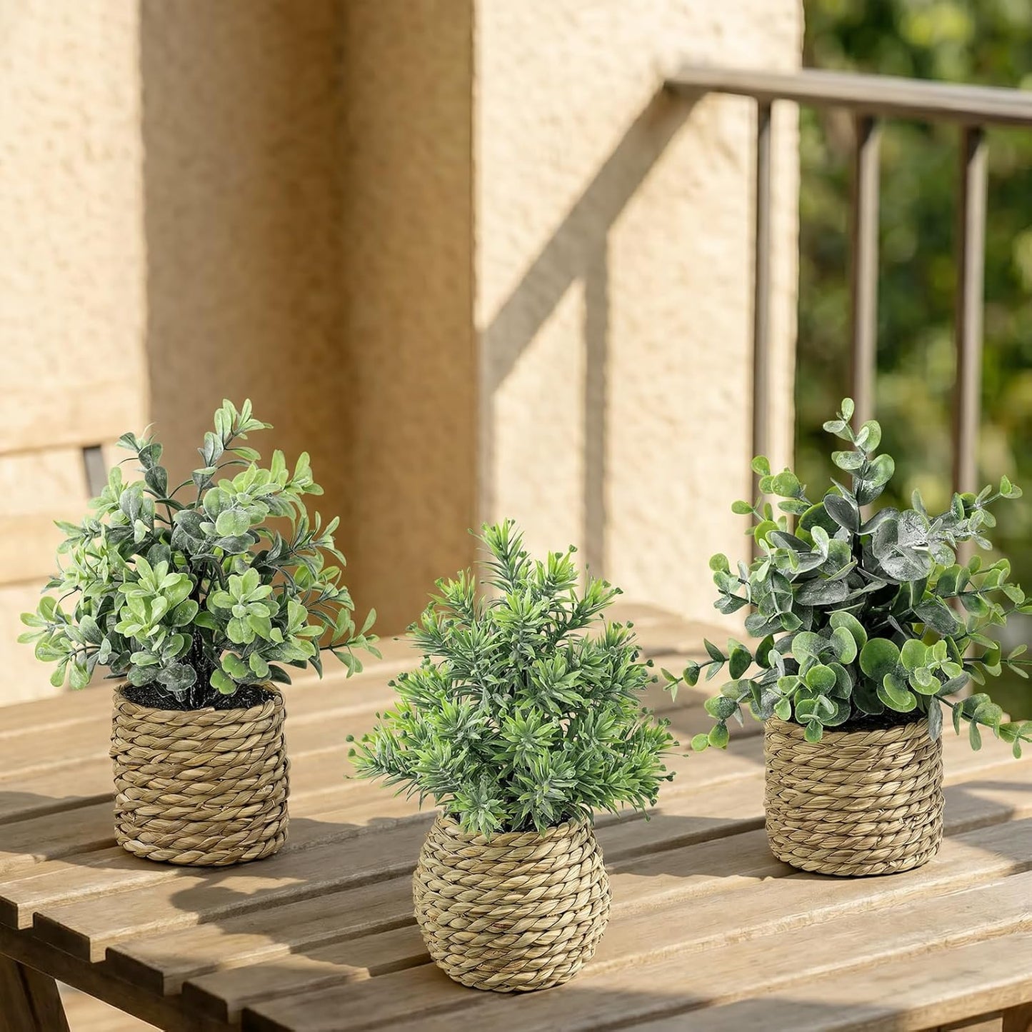 Artificial Plants / Seagrass Handwoven Planters / 9 Inch