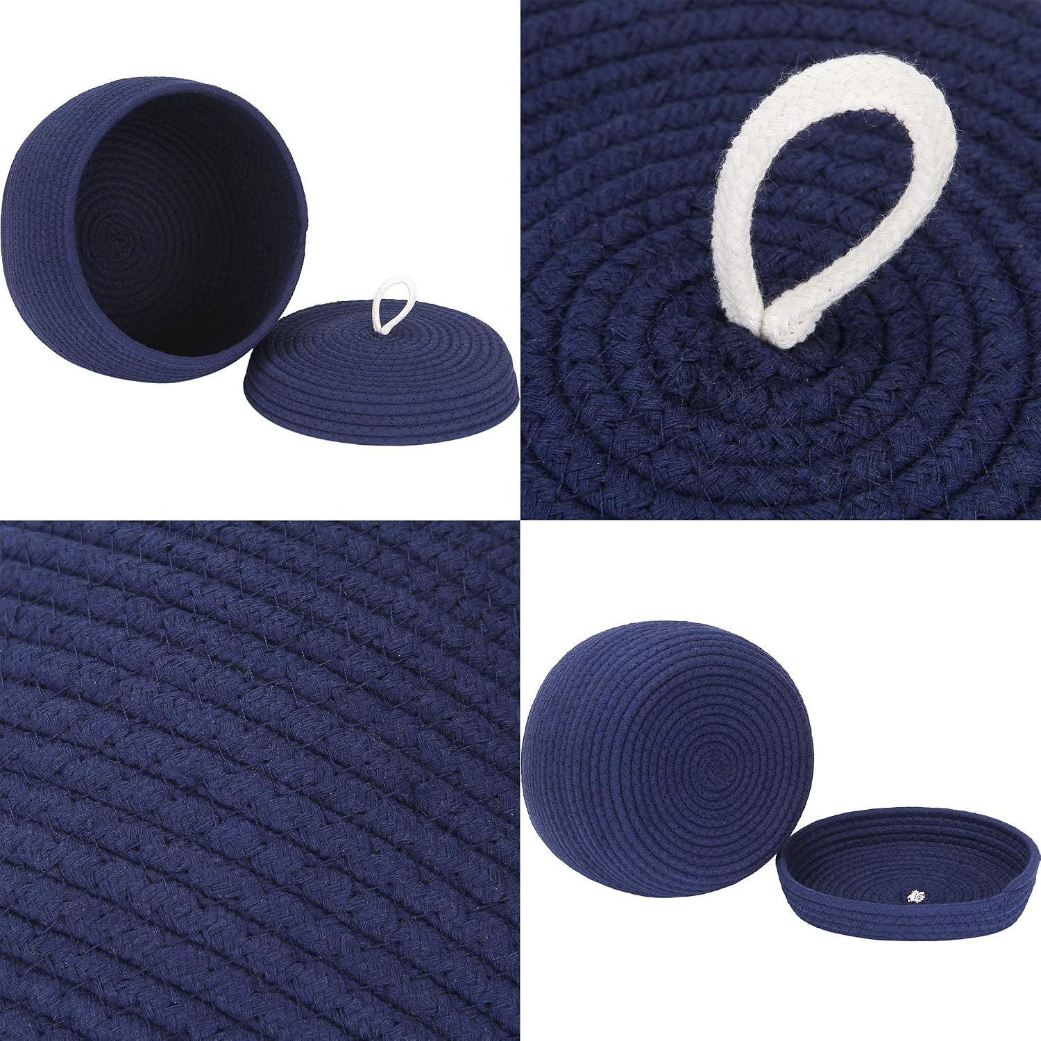 Decorative Woven Storage Bin / Small / Dark Blue