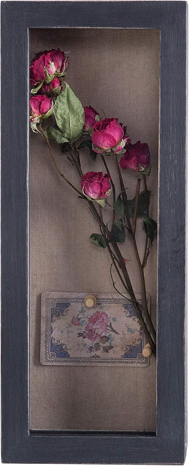 Freezing point Shadow Box Frame 5x12.5 Shadow Box Pin Display Case Cabinet Picture Frame with Linen Back Memorabilia