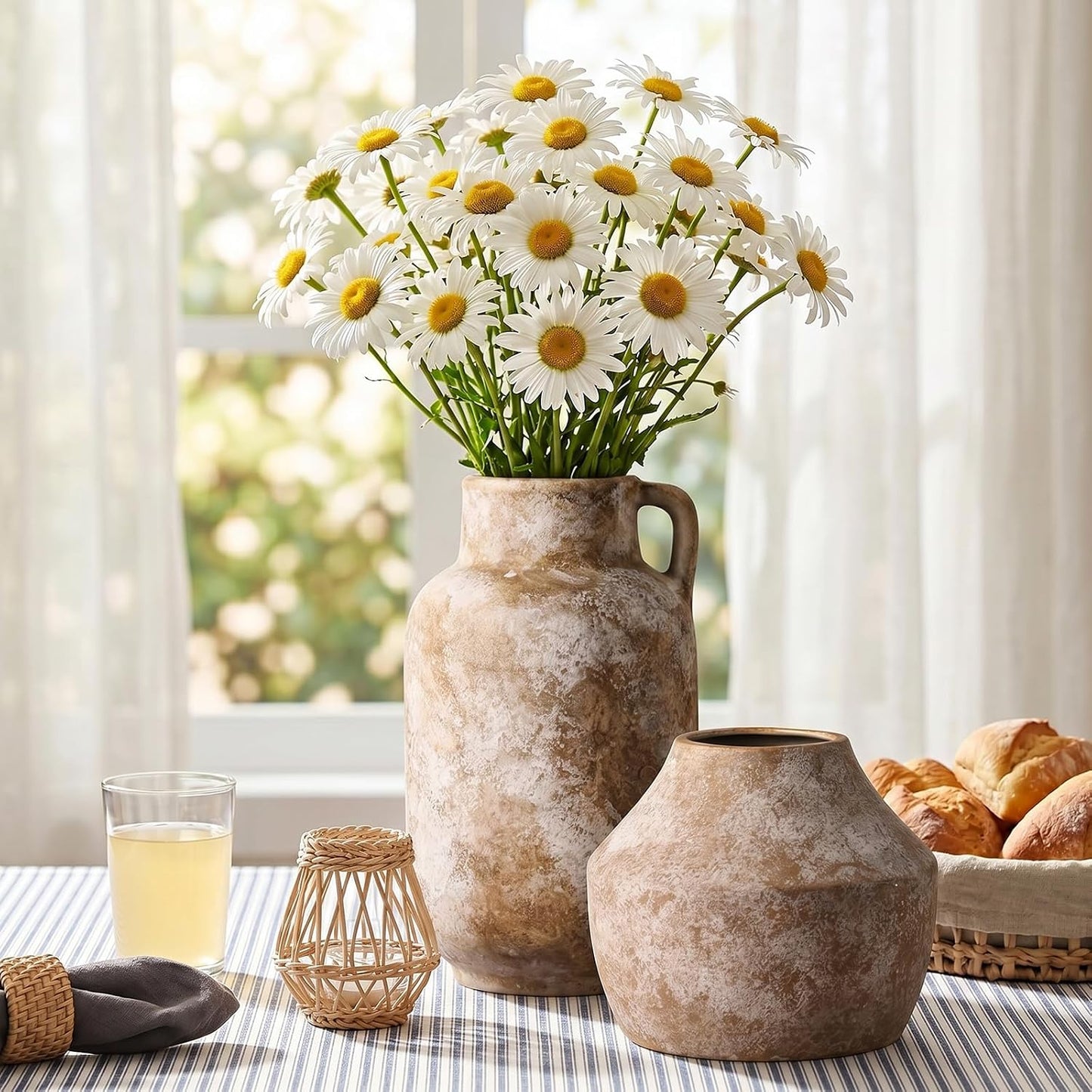 Ceramic Flower Vase / 1-terracotta/9.3 / 9.3 Inch