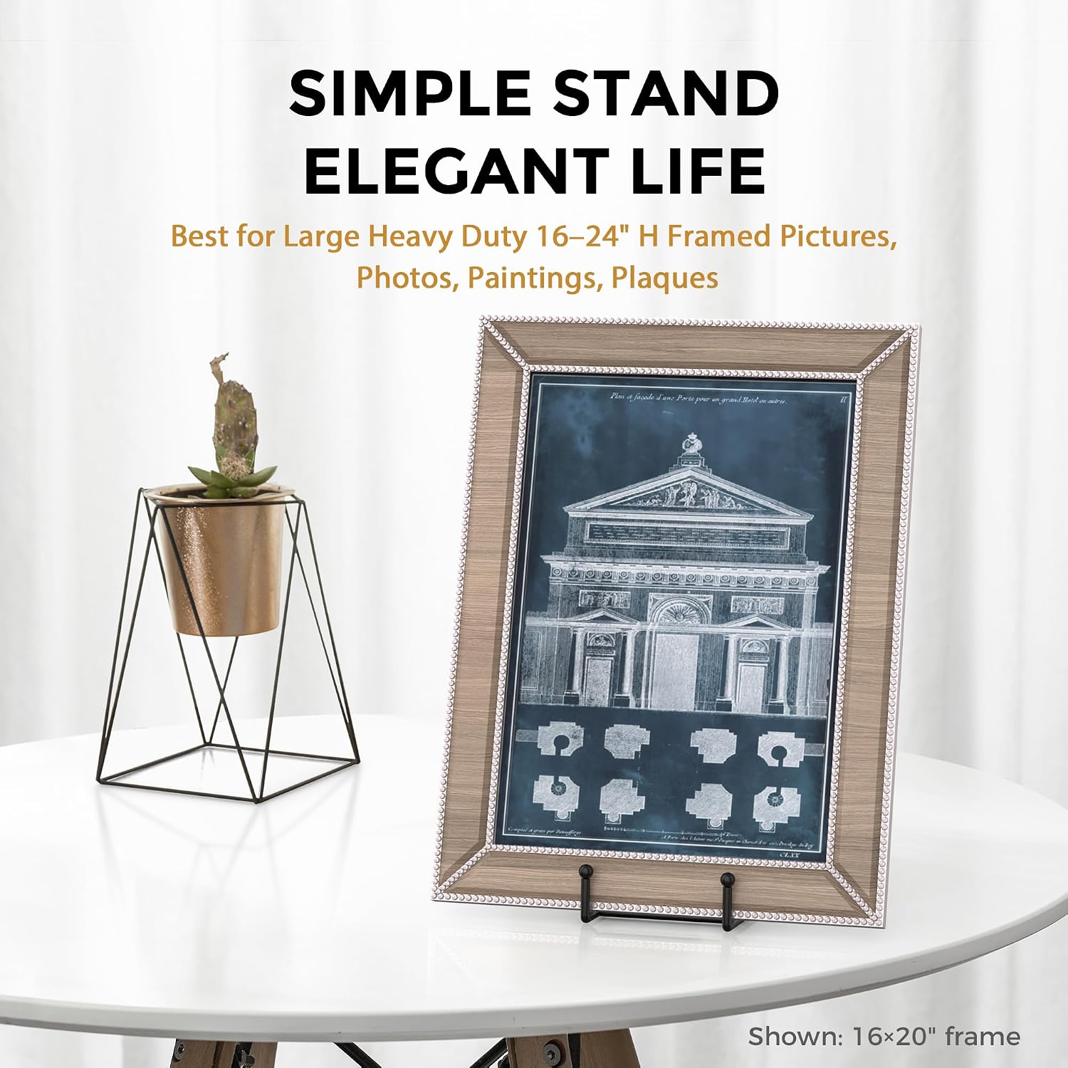 Metal Picture Frame Holder Stand + Easels for Decorative / 12 Inch / Set of 3