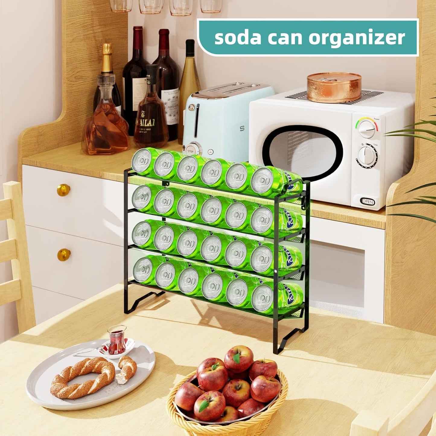 Simple Trending 2 Pack 4 Tier Spice Rack Organizer, Stackable Kitchen Counter Shelves, for Cabinet, Countertop, Pantry