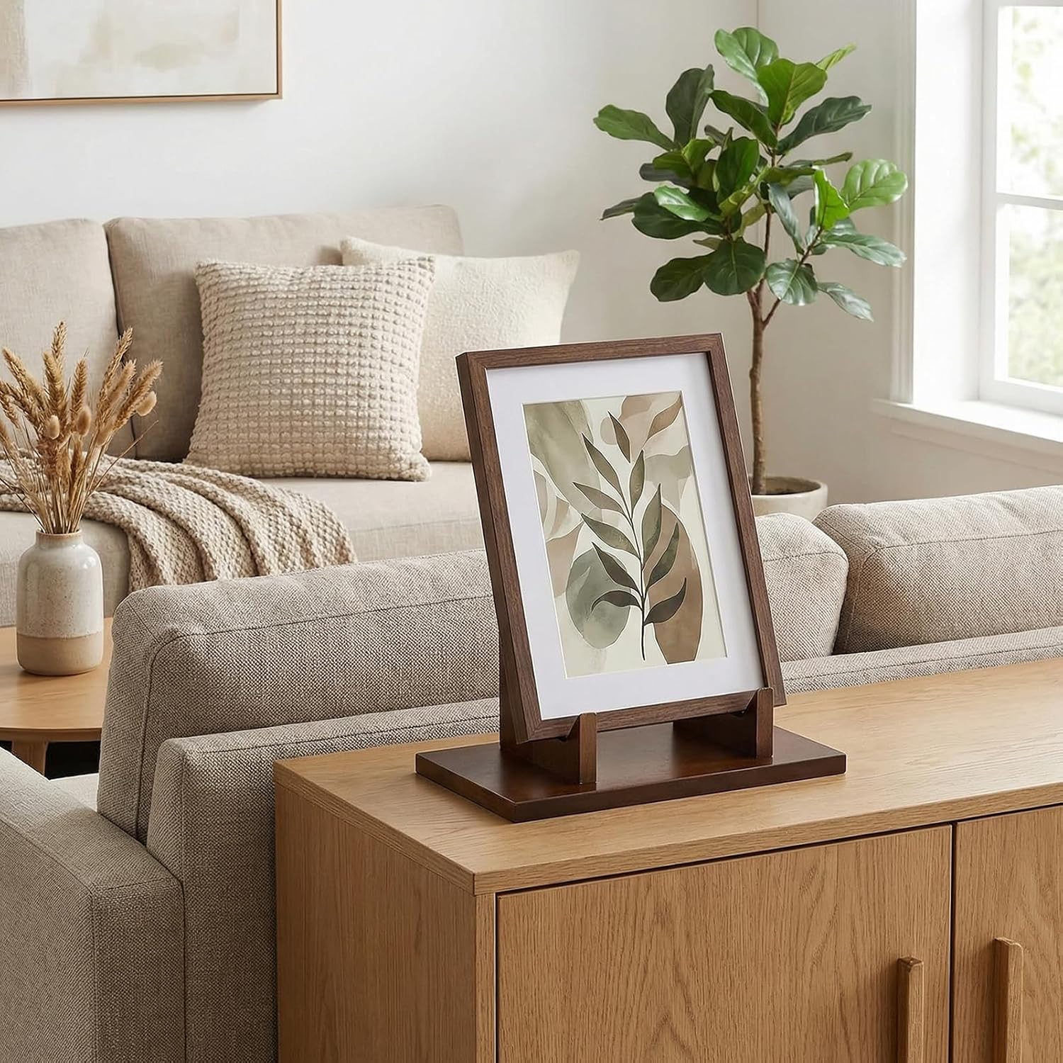 Wood Plate Stand for Display Plate Holder Display Frame Picture Photo Card Tabletop / 7.8 Inch