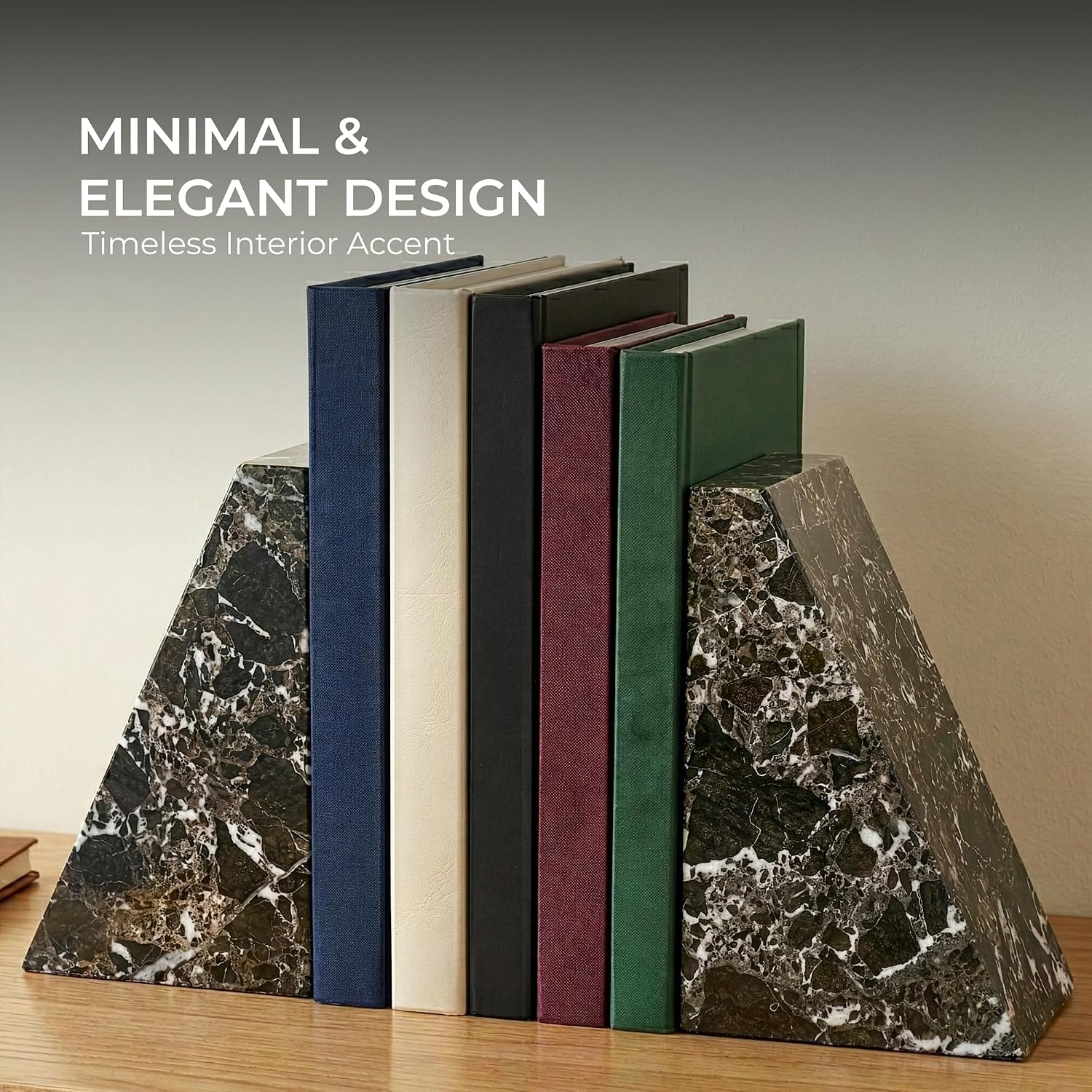 Modern Decorative Marble Bookends / Black