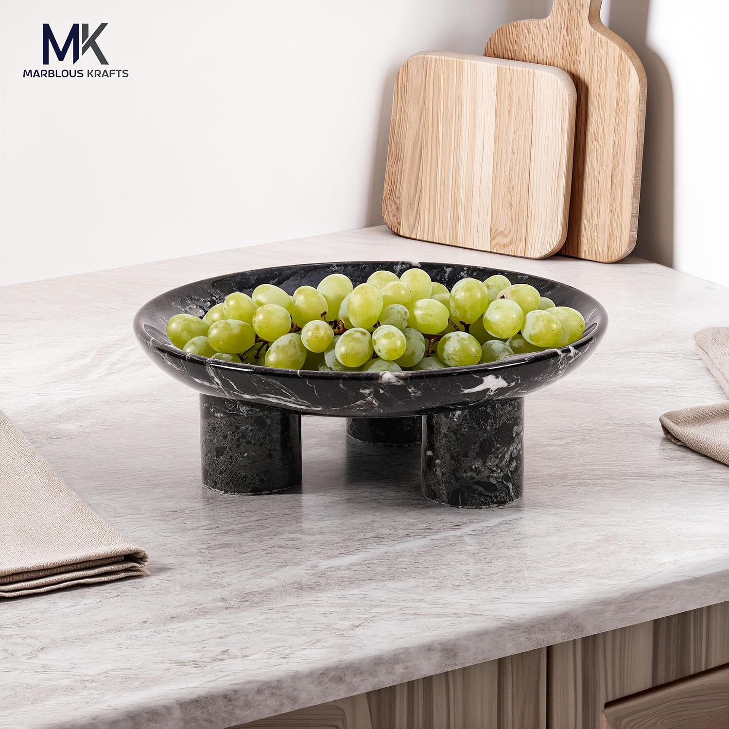 Fruit Bowl Tray / Black Zebra / 8 Inch