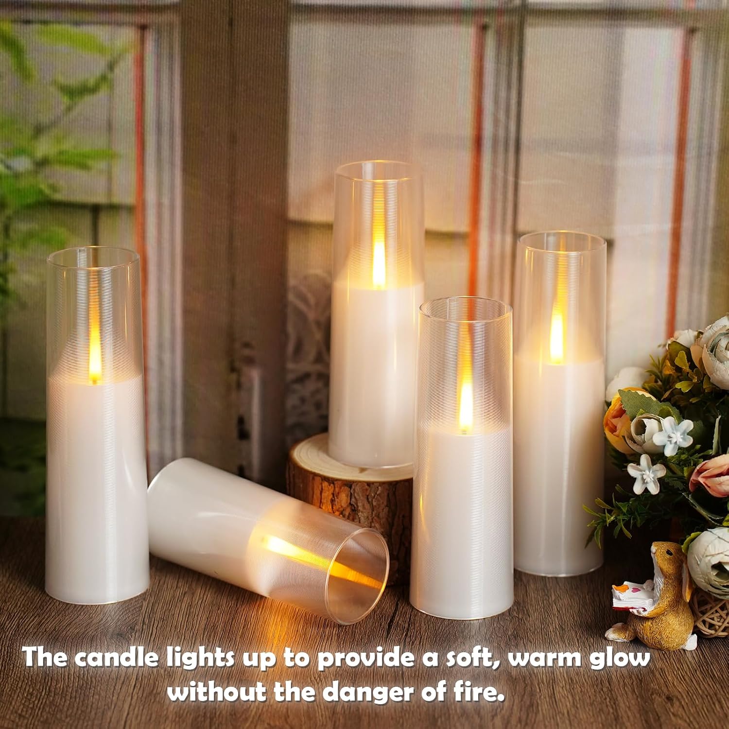 kakoya Flameless LED Candles Upgraded Realistic Flickering Flame,7Pcs Battery Operated Candles with Remote Timers,LED
