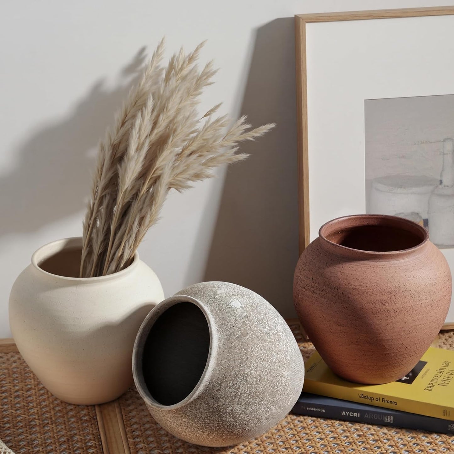 Ceramic Vase / 6.7" Wabi-Sabi Clay Flower Vase / Rustic Terracotta