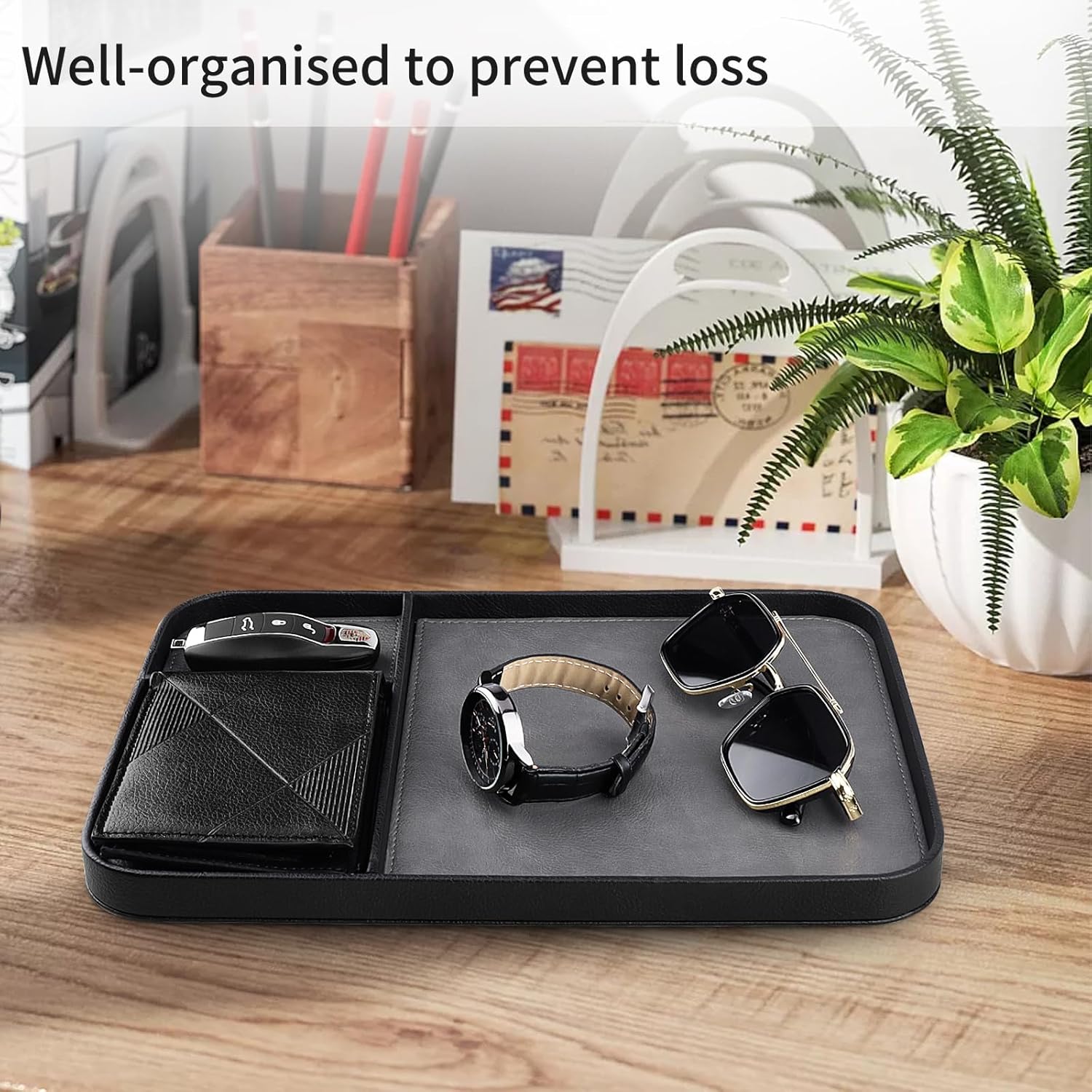 Leather Tray / Catchall Tray / Black Frame