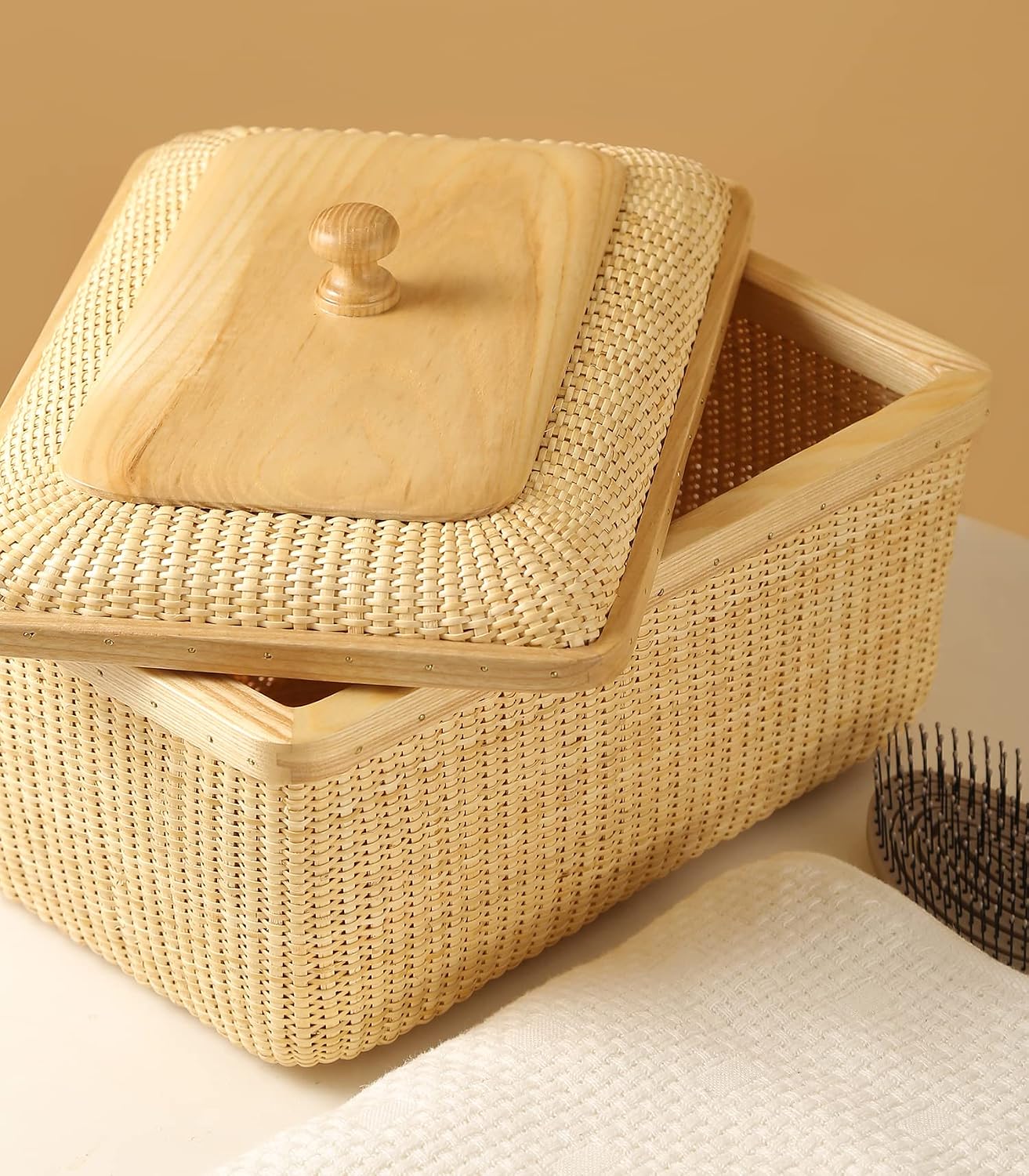 Cane Weave Storage Basket / Ash Height7.5in / Natural