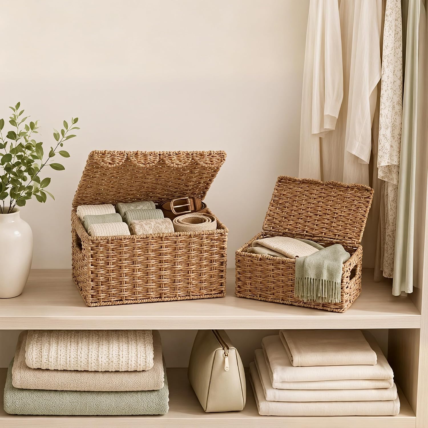 Scalloped Wicker Baskets / Set of 2