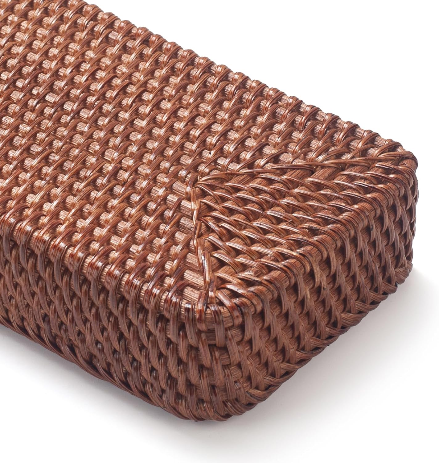 Rattan Bathroom Vanity Trays Toilet Tank Baskets Long Narrow Hand / Honey Brown / 10.2 x 4.9 x 1.6