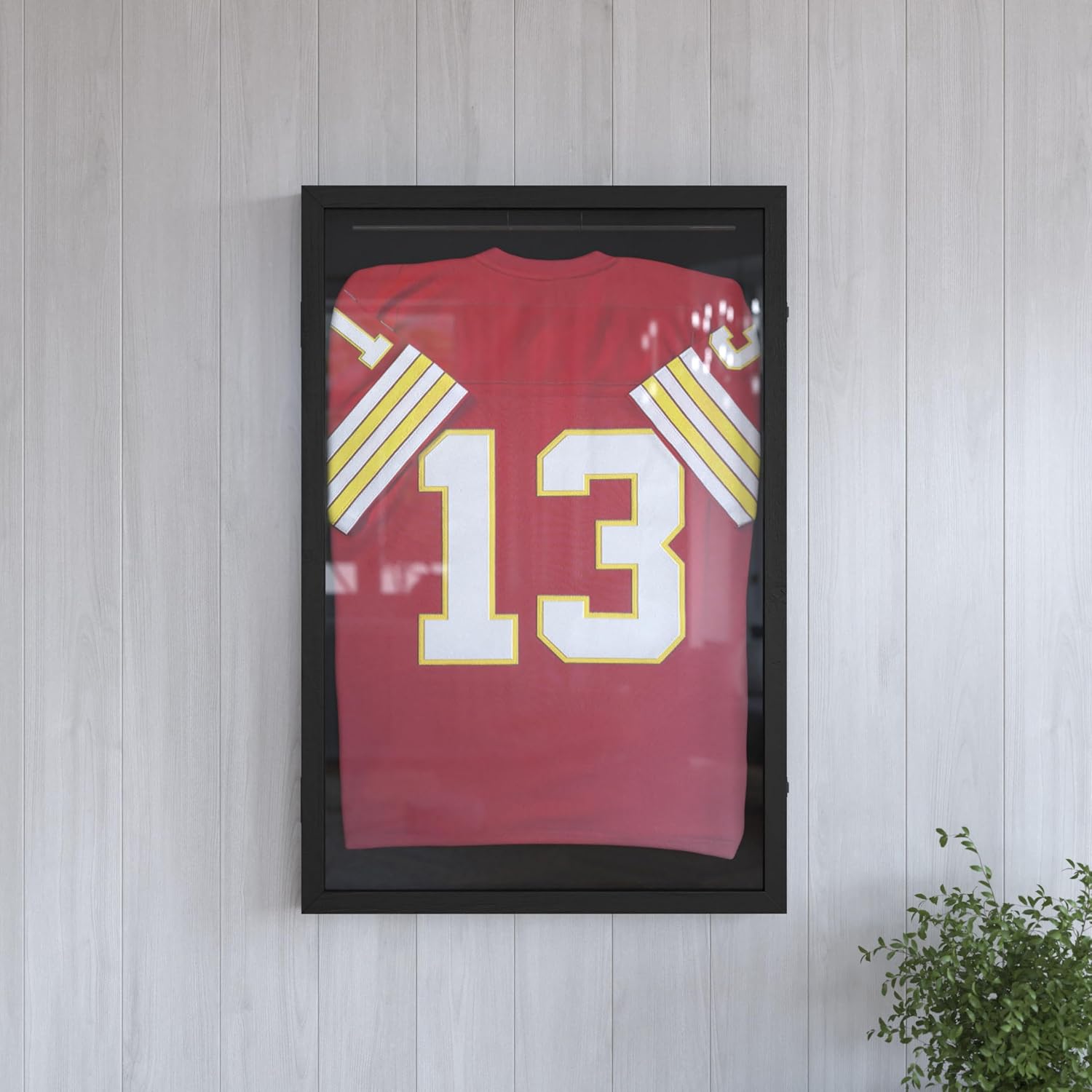 HBCY Creations Matte Black Jersey Frame Display Case - 24x36 Premium Shadow Box with Anti-Theft Lock, Acrylic Window