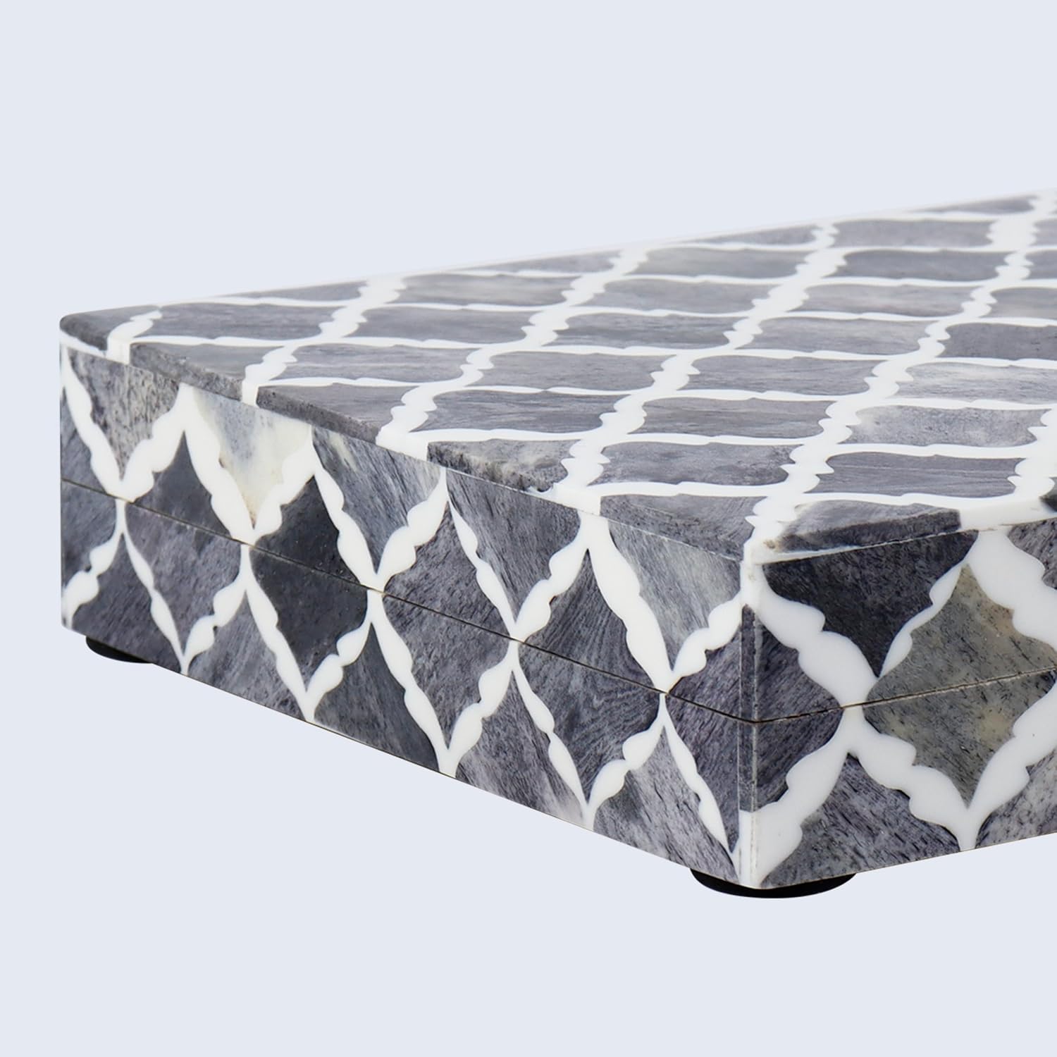 Moroccan Photo Storage Box Organizer / MUMTAZ-GREY / 6 x 8 x 1.5