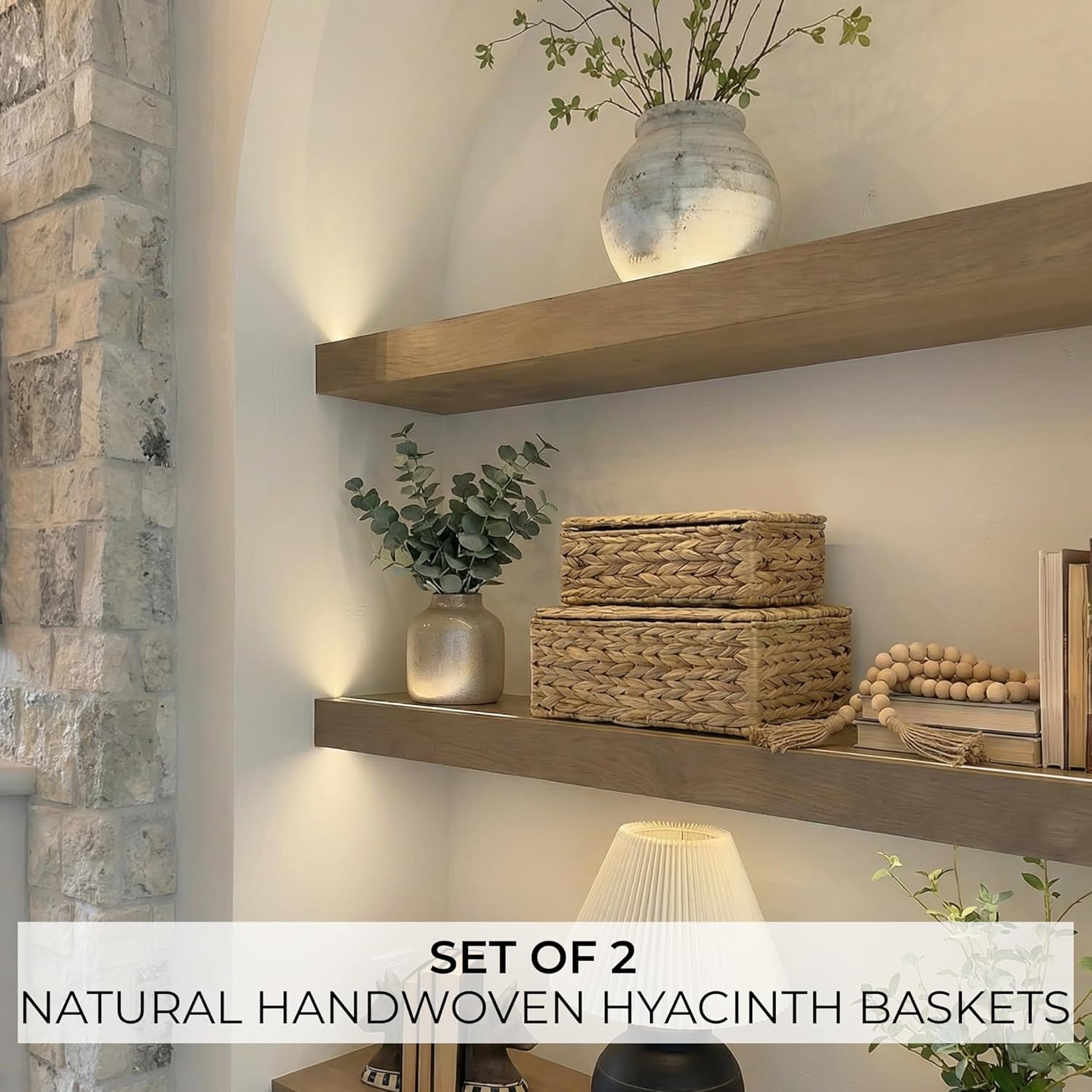 Wicker Organizer Bins for Your Shelves & Home Decor / Set of 2