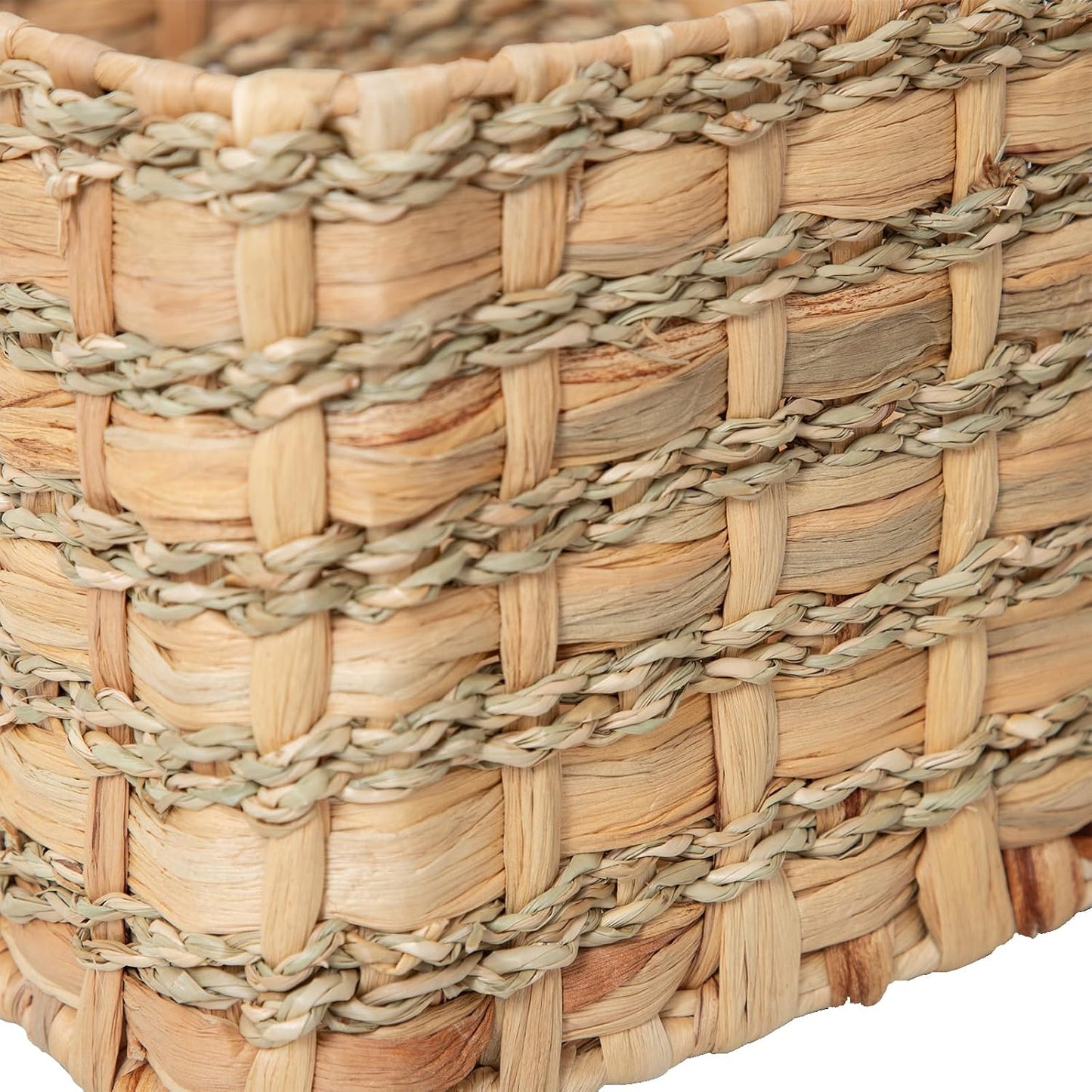 Metal Frame / Artisan Woven Rustic Organizer / 10.6 x 10.6 x 6.7 / Small