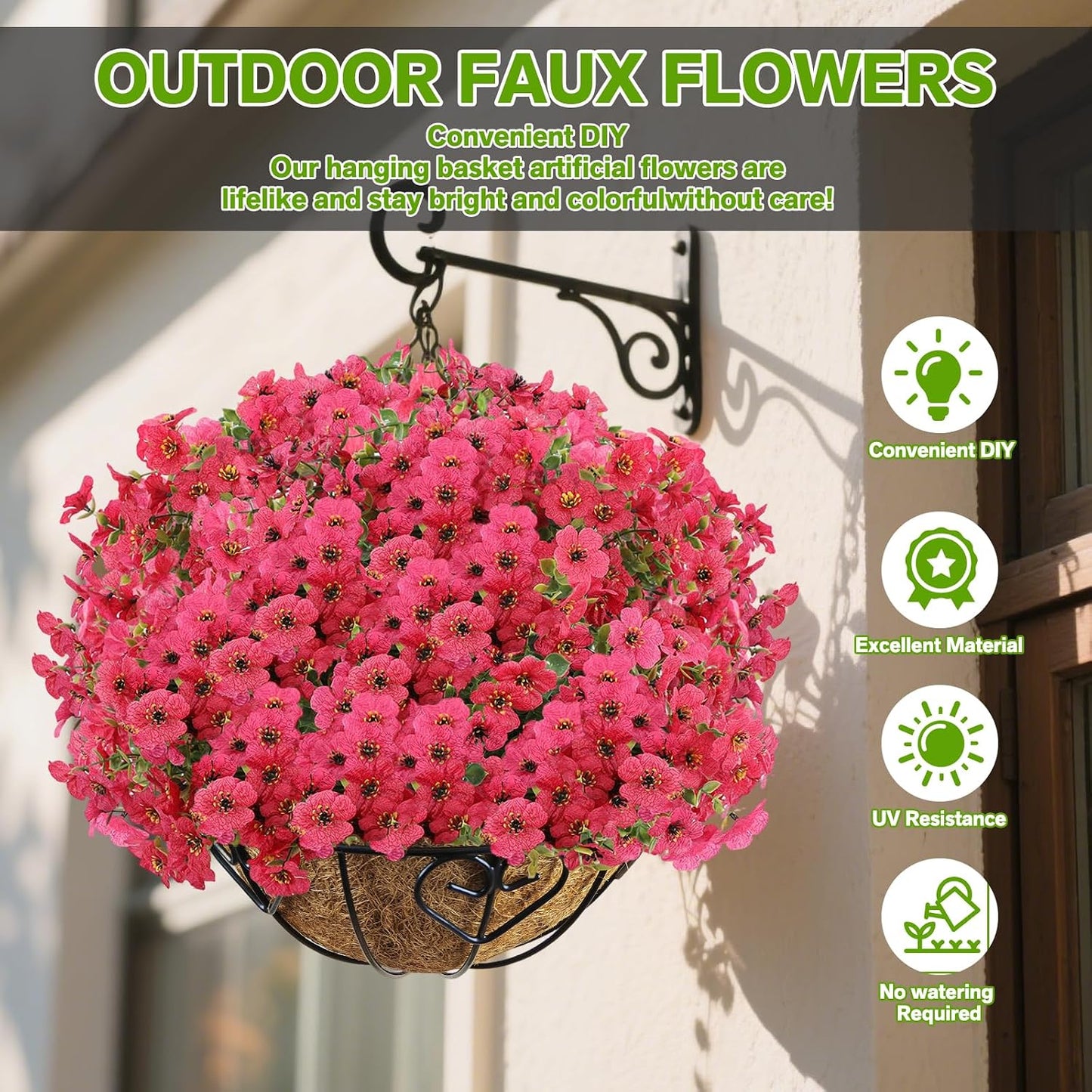 13Bundles Silk Realistic UV Resistant Faux Flowers / Rose / Artificial Flowers / Set of 13