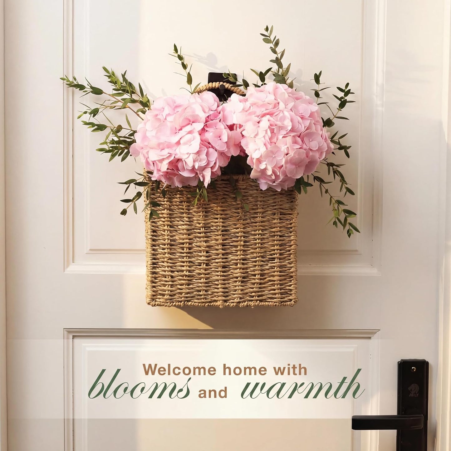 Wicker Hanging Basket for Organizing / Natural Seagrass / Set of 2